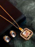 Joban Fashion Kundan Pendant With Earring Necklace Set