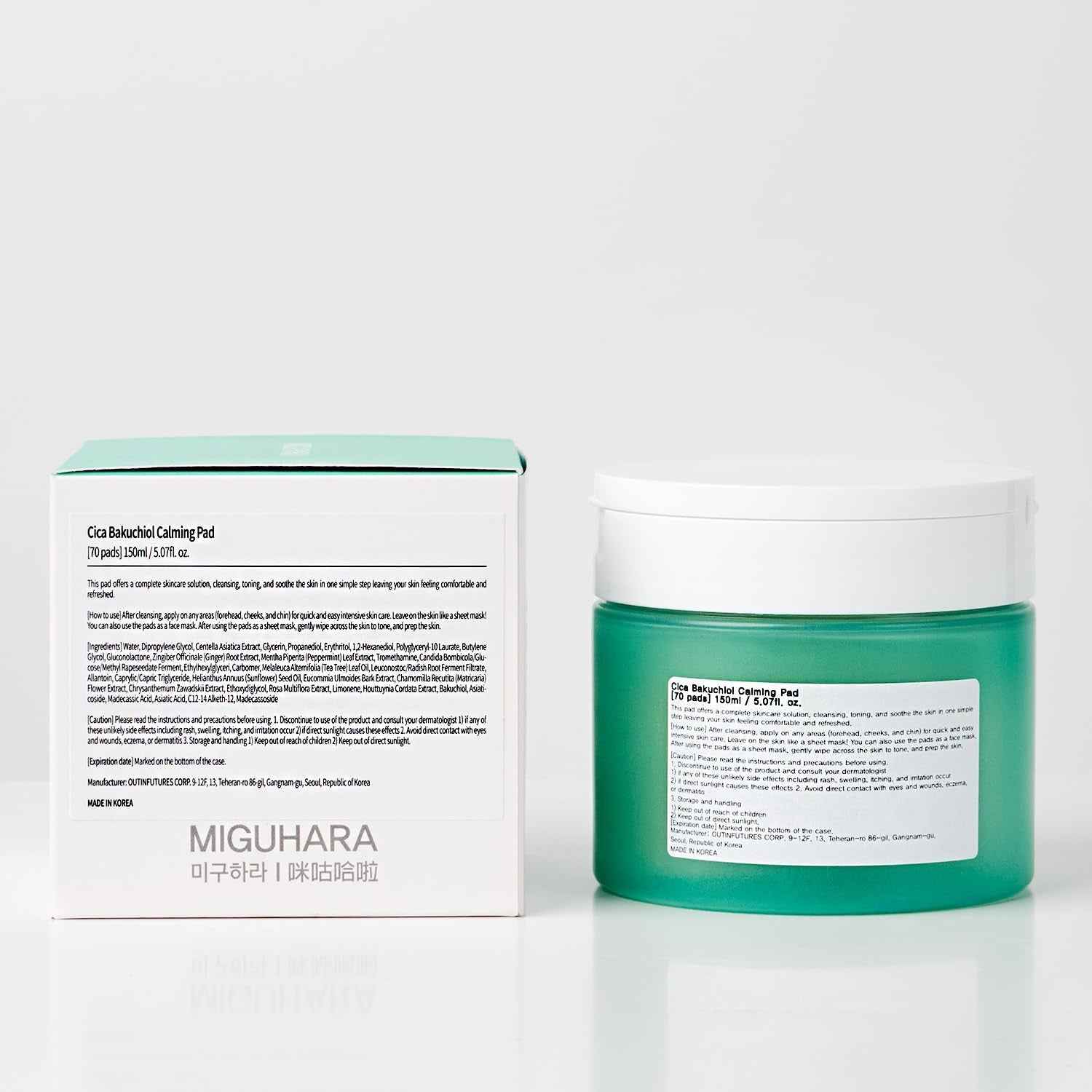 Cica Bakuchiol Calming Pad | Korean Skincare Toner Pad (150Ml/5.07 Fl.Oz.) by Korean Skin Care