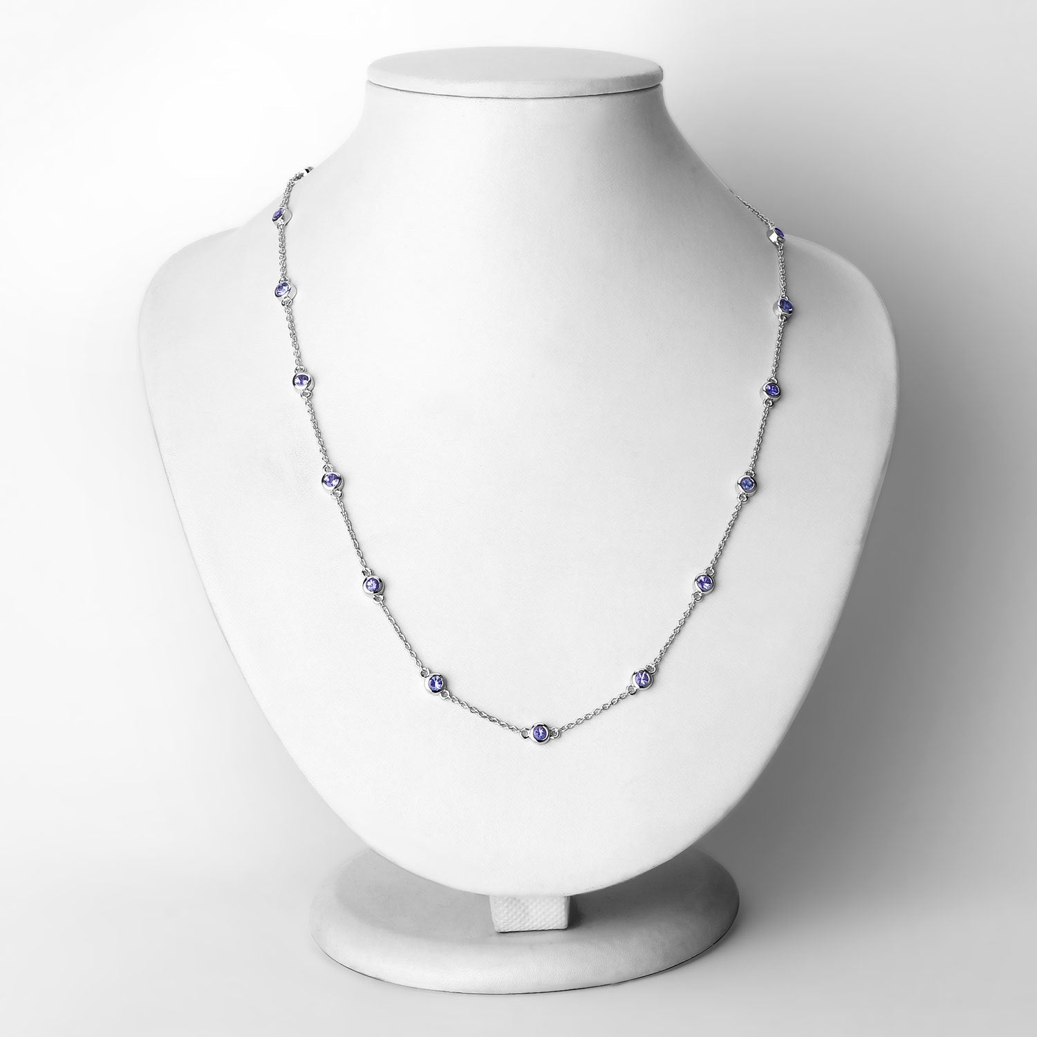 1.80 Carat Genuine Tanzanite .925 Sterling Silver Necklace by Bids.com