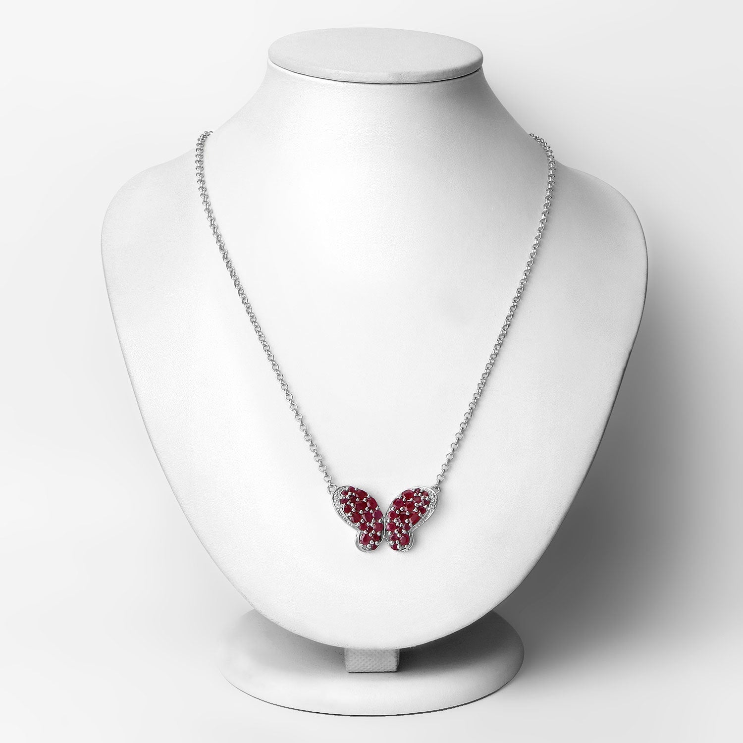 4.15 Carat Genuine Ruby and White Zircon .925 Sterling Silver Pendant by Bids.com