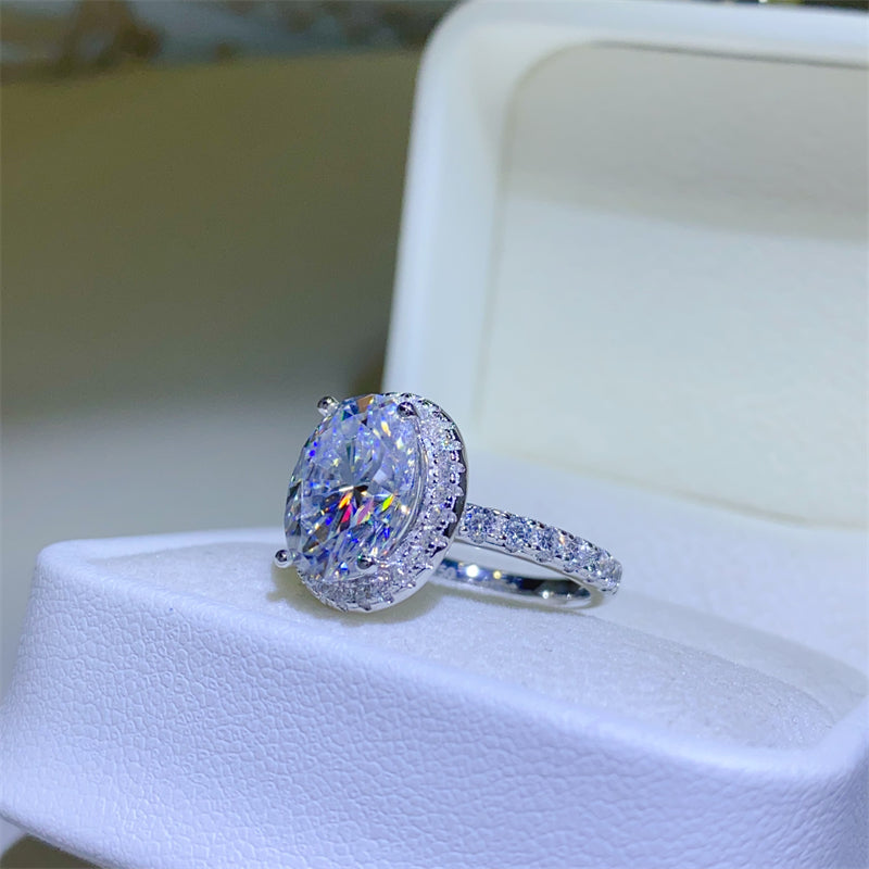 5 Carat Oval-Cut Sparkala™ Pure Sterling Silver Ring by Sparkala