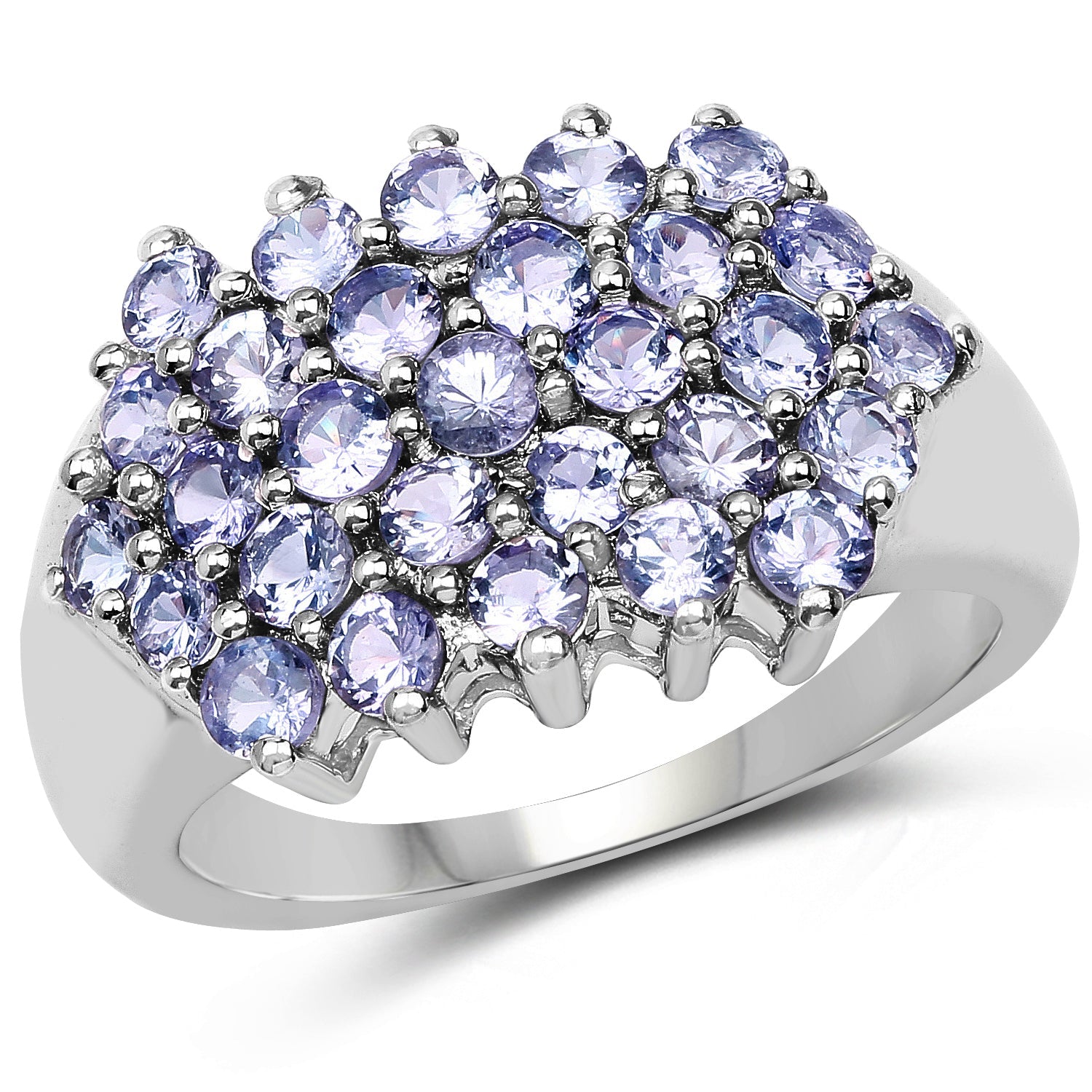 2.03 Carat Genuine Tanzanite .925 Sterling Silver Ring by Bids.com
