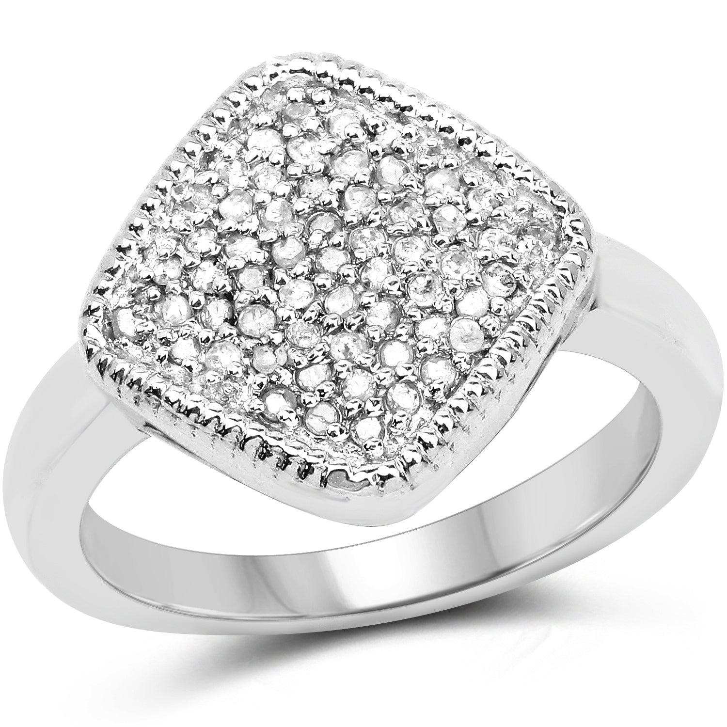 0.23 Carat Genuine White Diamond .925 Sterling Silver Ring by Bids.com