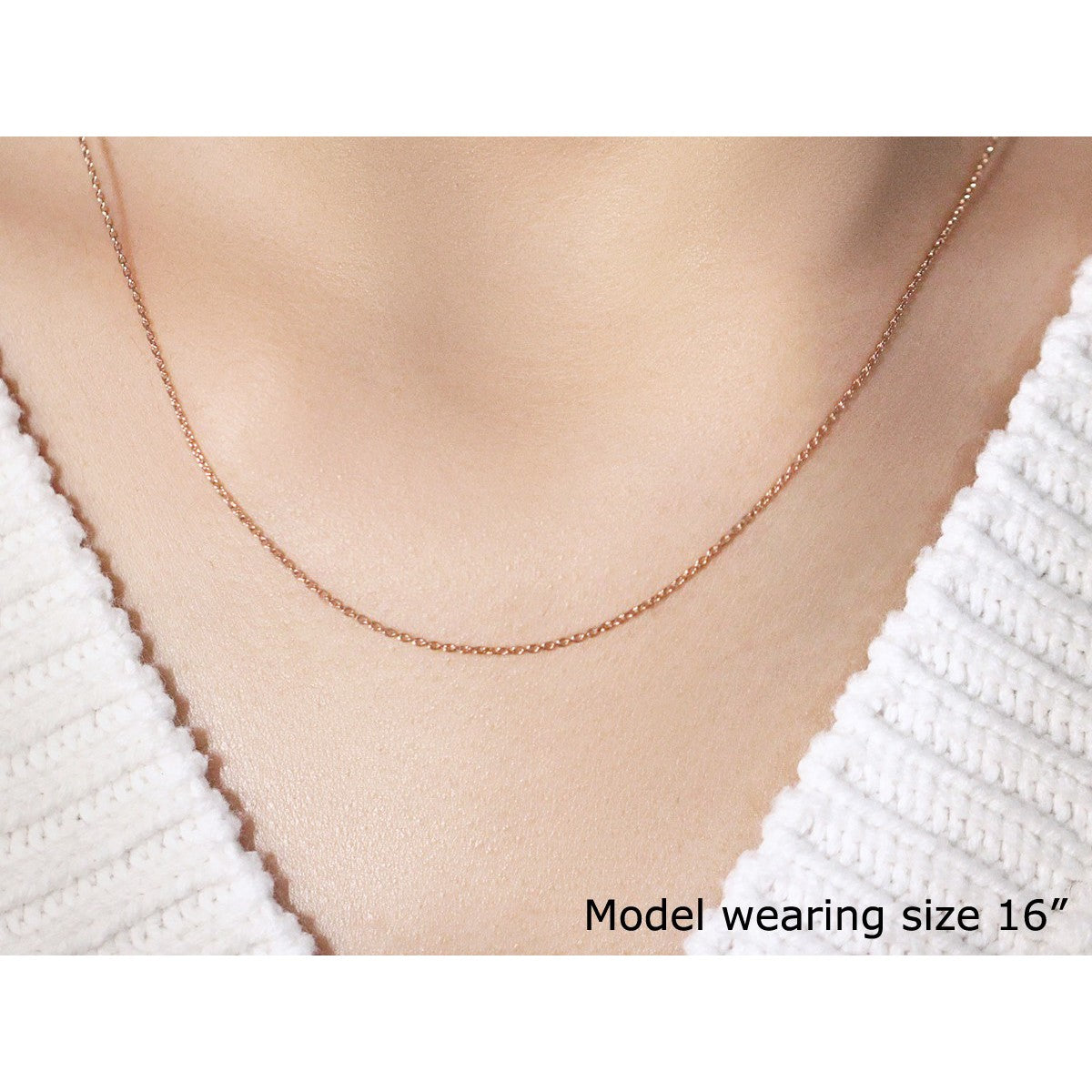 14k Rose Gold Oval Cable Link Chain 0.97mm by Bids.com