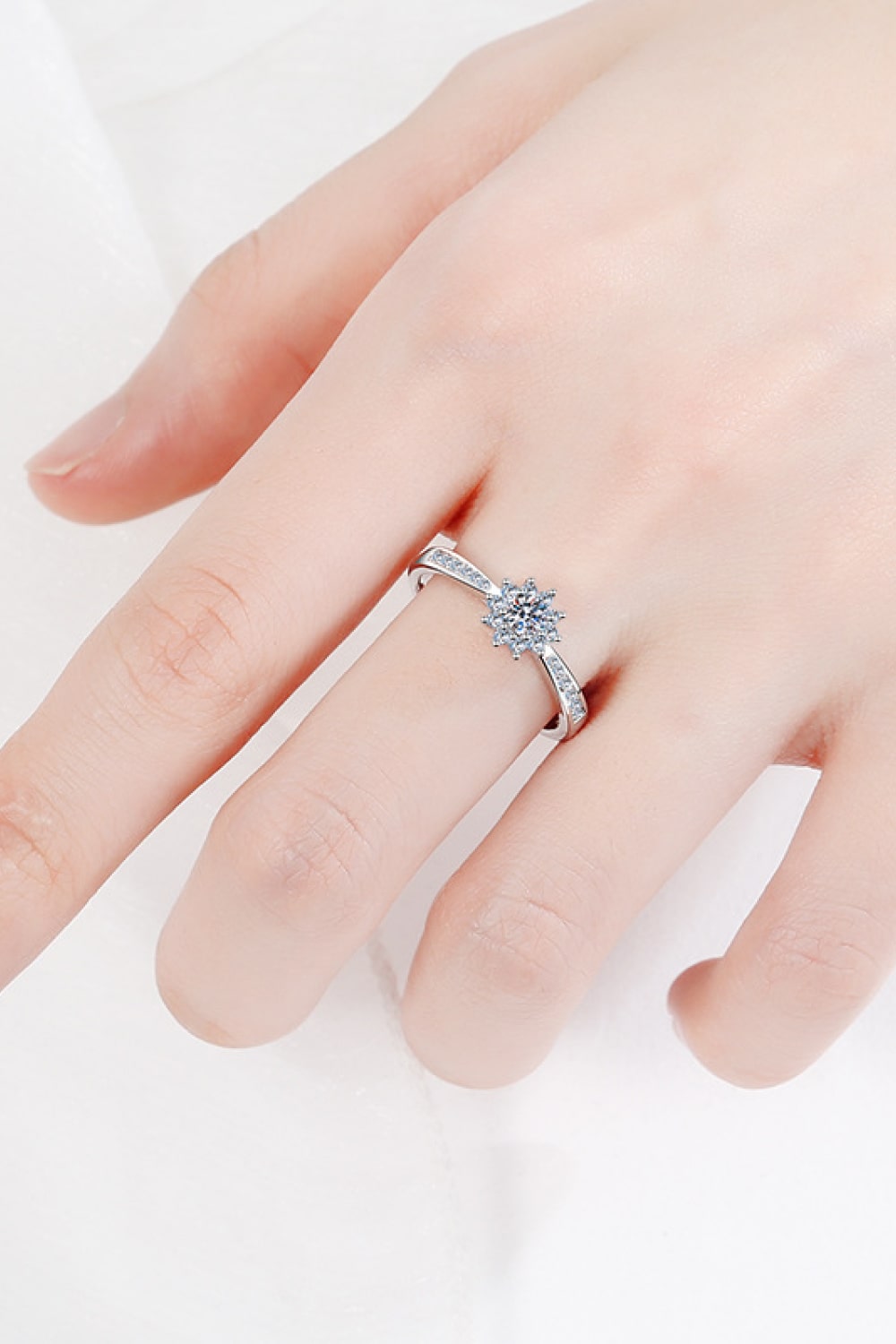 Sparkala™ Rhodium-Plated Snowflake Ring by Sparkala