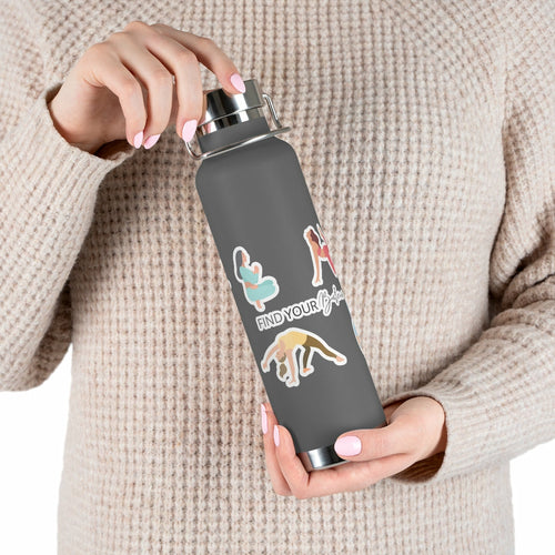 Yoga Poses Find Your Balance Insulated Bottle - 22oz Stainless Steel Vacuum Flask