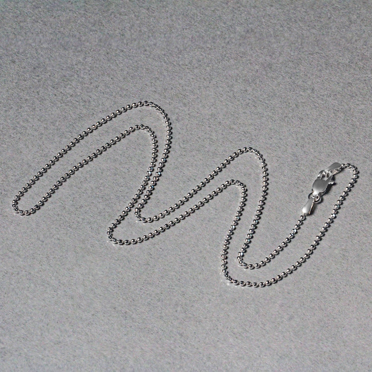 14k White Gold Diamond-Cut Bead Chain 1.2mm by Bids.com