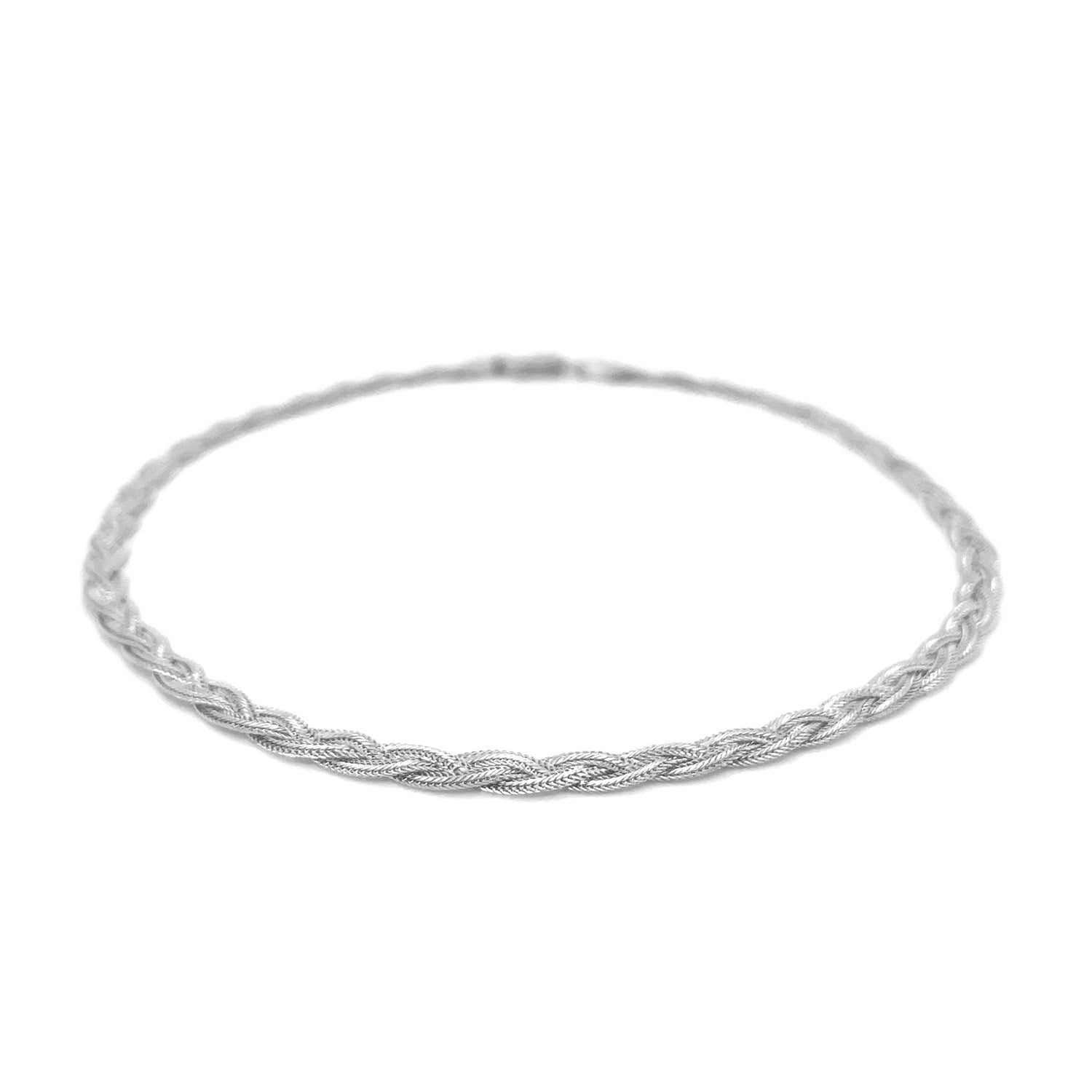 3.5mm 14k White Gold Braided Bracelet by Bids.com