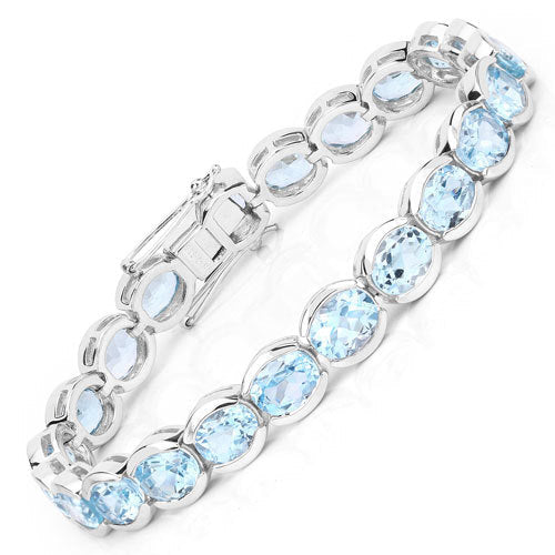 44.00 Carat Genuine Blue Topaz .925 Sterling Silver Bracelet by Bids.com