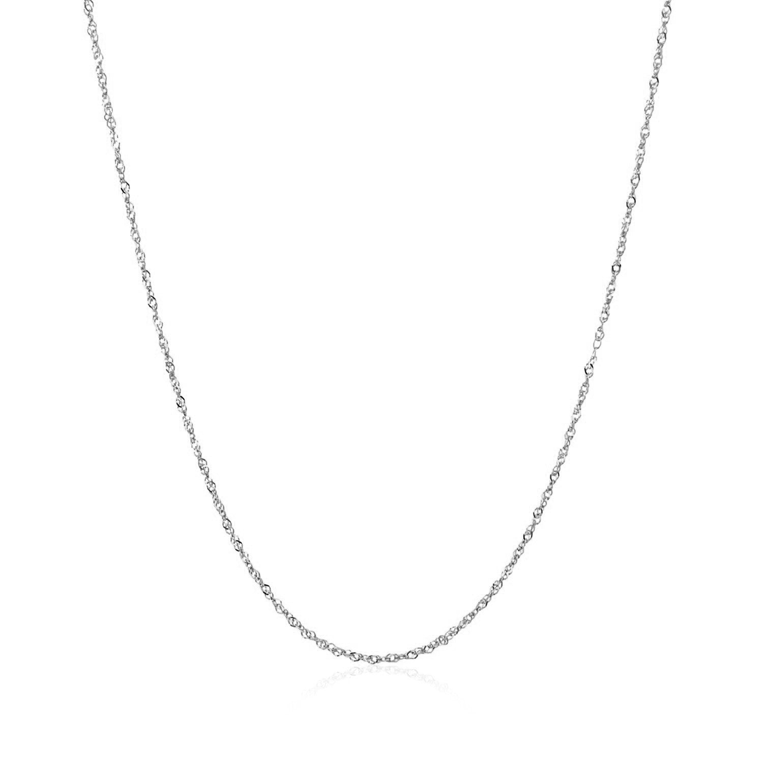 14k White Gold Singapore Chain 0.8mm by Bids.com