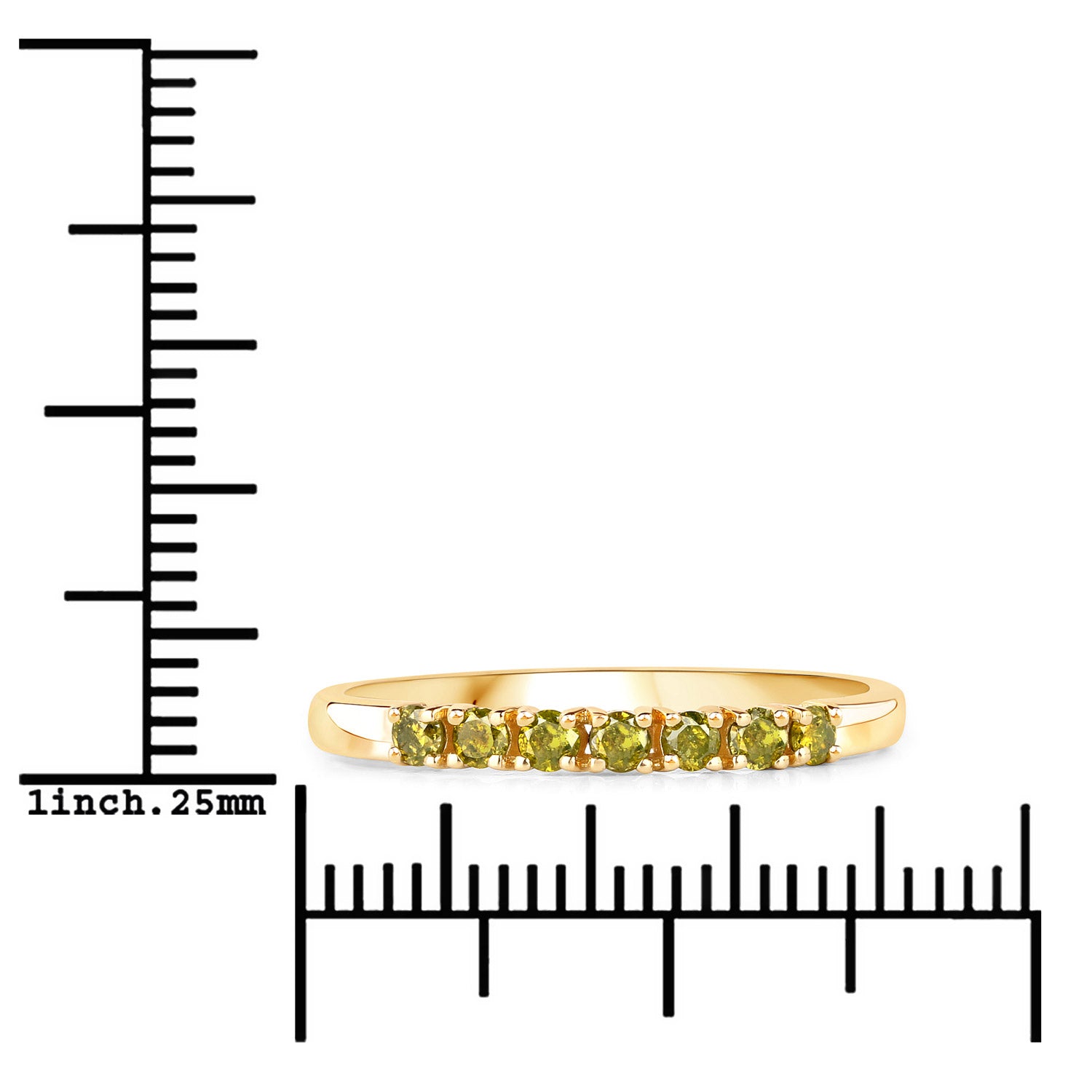 0.22 Carat Genuine Dark Yellow Diamond 14K Yellow Gold Ring (I1-I2) by Bids.com