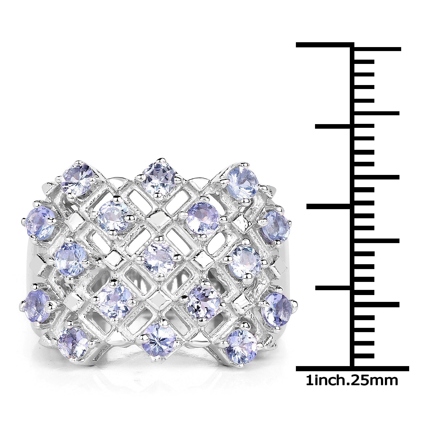1.53 Carat Genuine Tanzanite .925 Sterling Silver Ring DestGlow