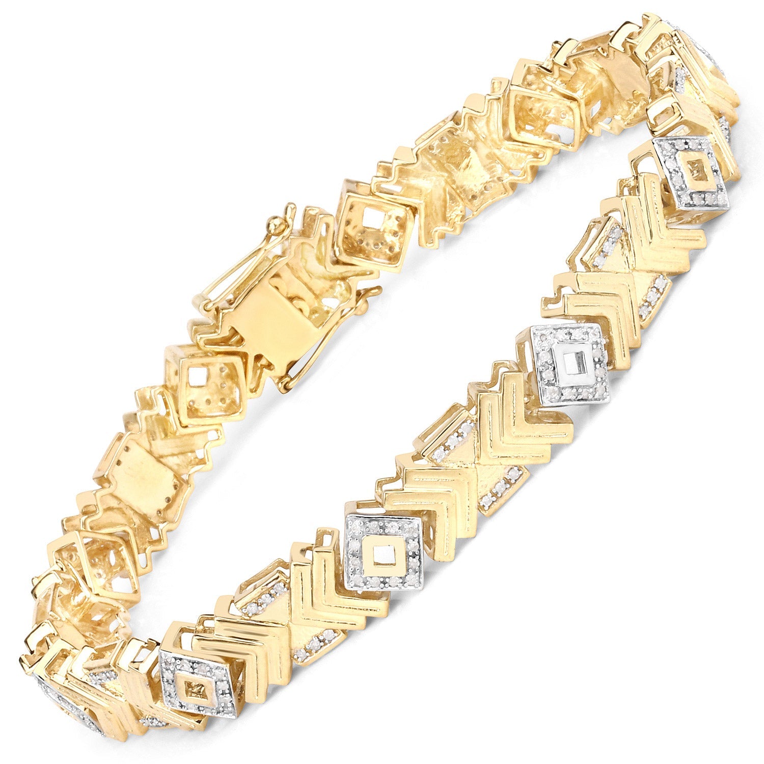 0.98 Carat Genuine White Diamond .925 Sterling Silver Bracelet by Bids.com