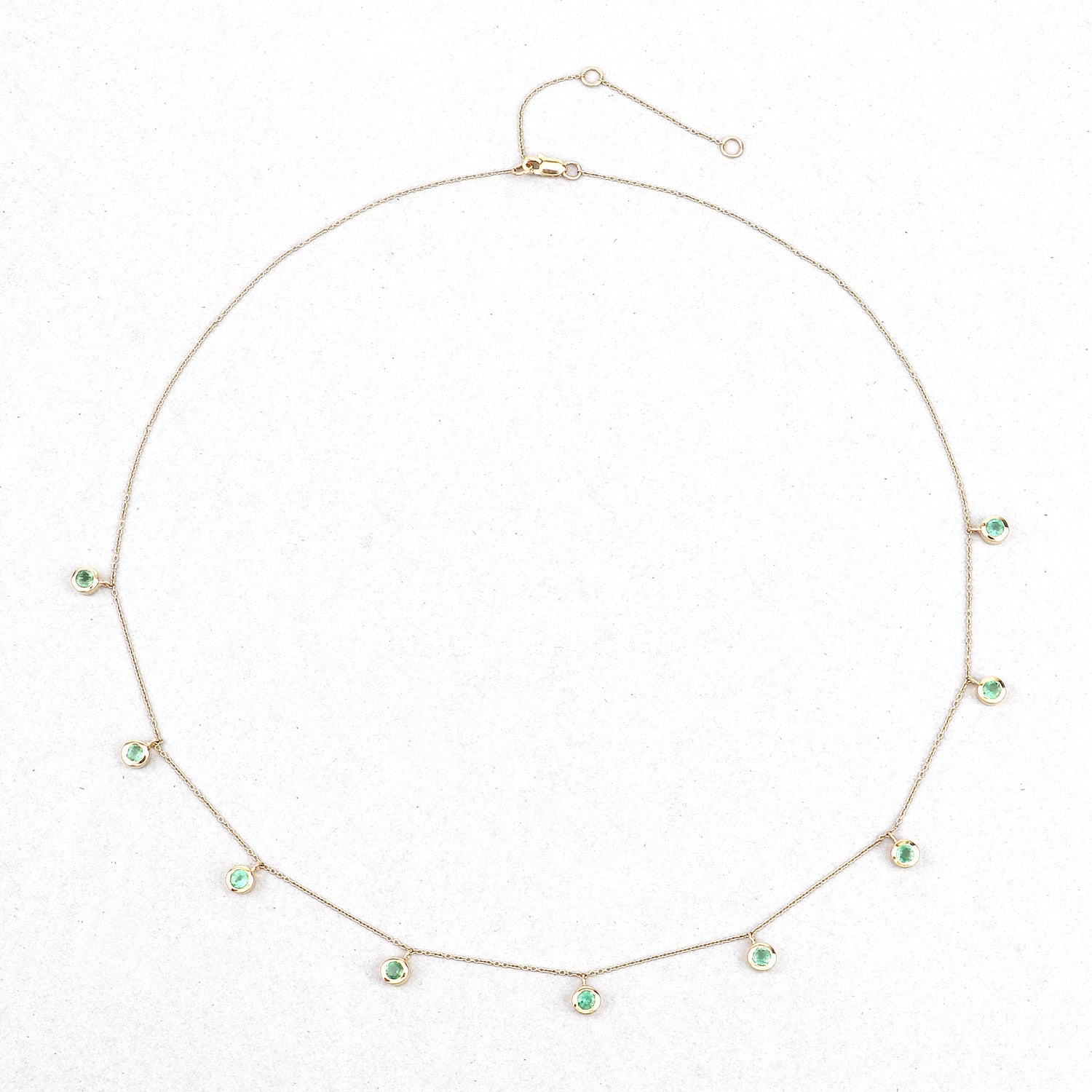0.90 Carat Genuine Zambian Emerald 10K Yellow Gold Necklace DestGlow