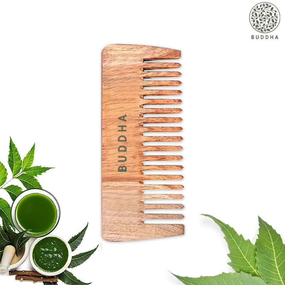 Buddha Natural Neem Wood Wide Tooth Shampoo Comb