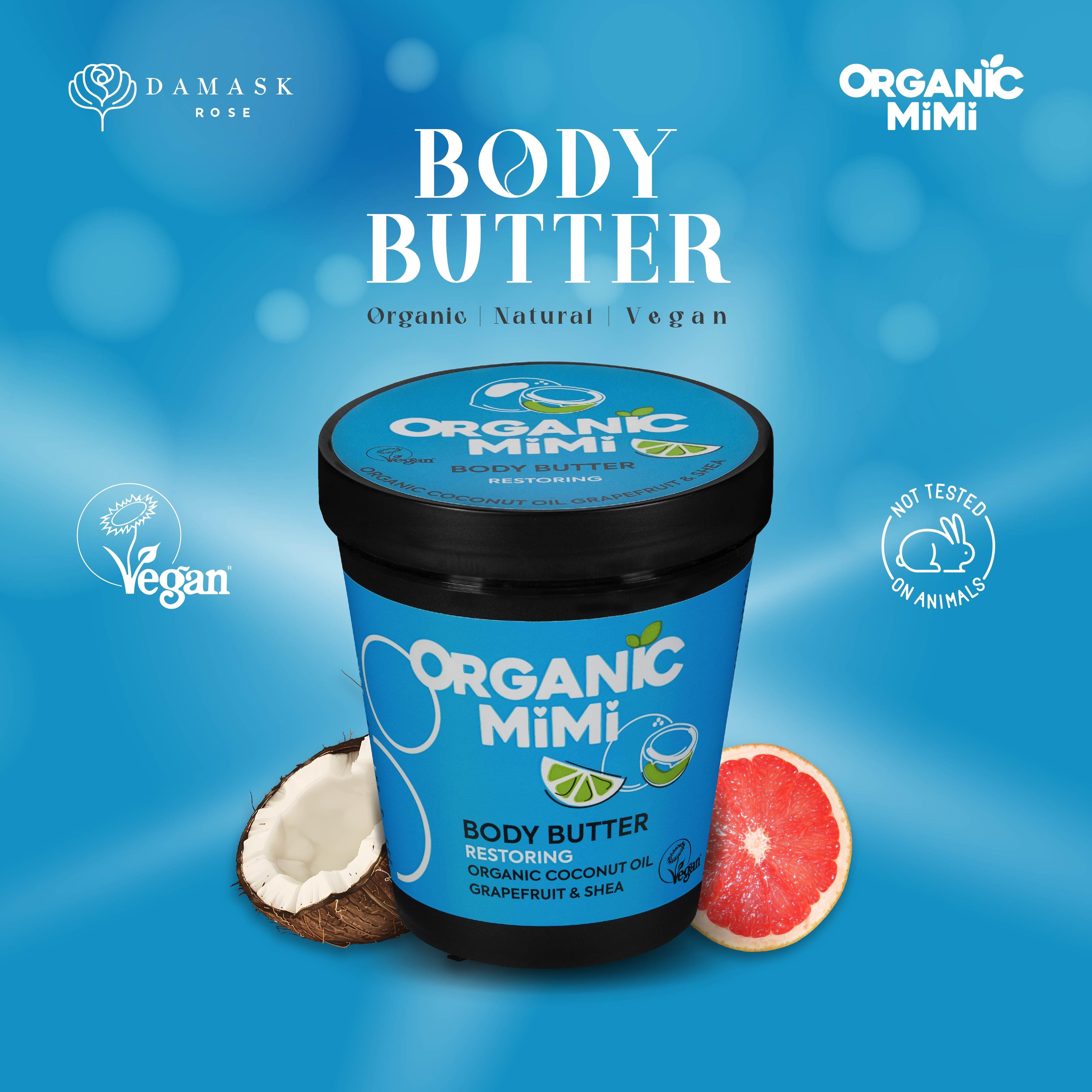 Organic Mimi, Body Butter Restoring Coconut & Grapefruit, 200 ml by Damask Rose