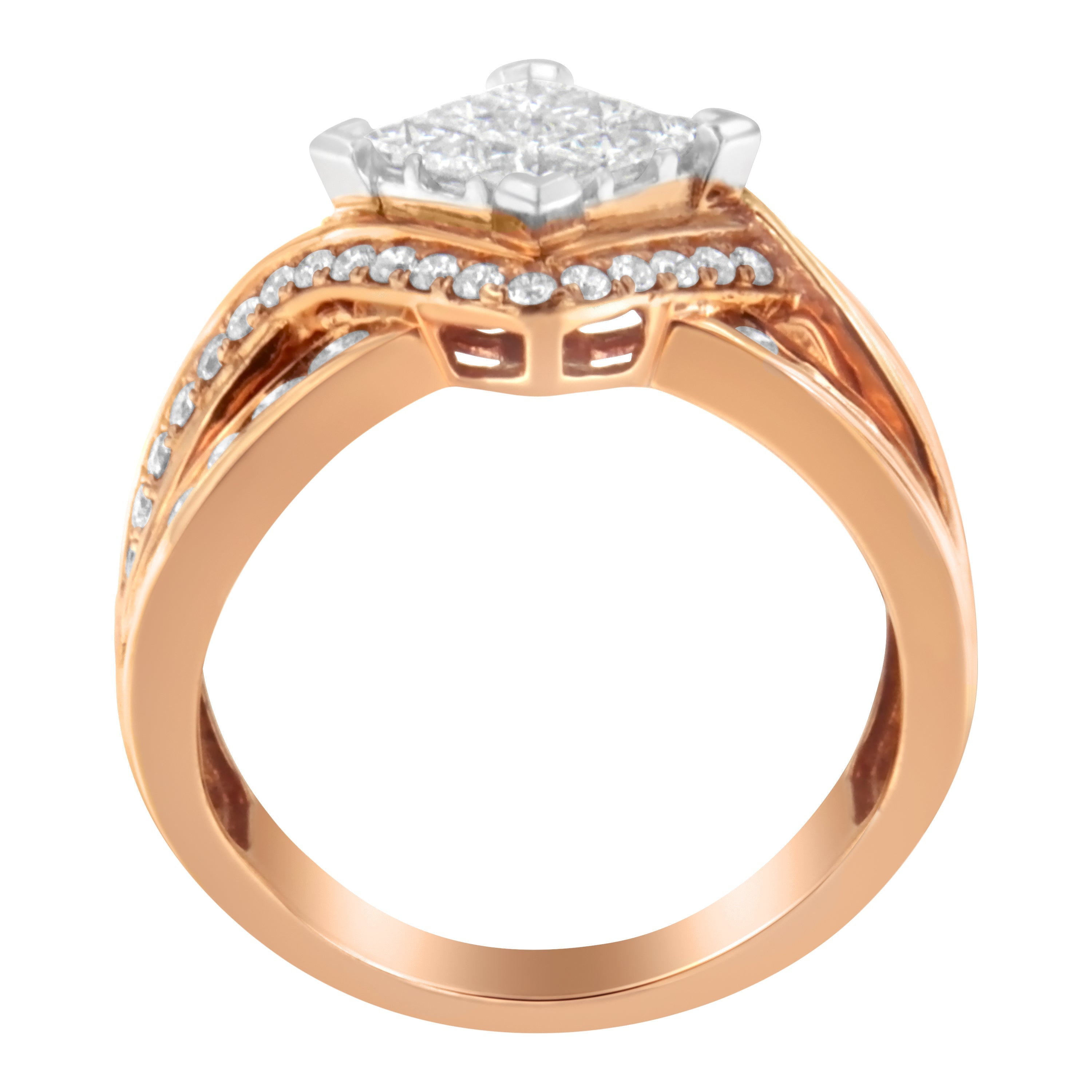 Two-Tone 10KT Gold Diamond Bypass Cocktail Ring (1 1/2 cttw, H-I Color, I1-I2 Clarity) by Bids.com