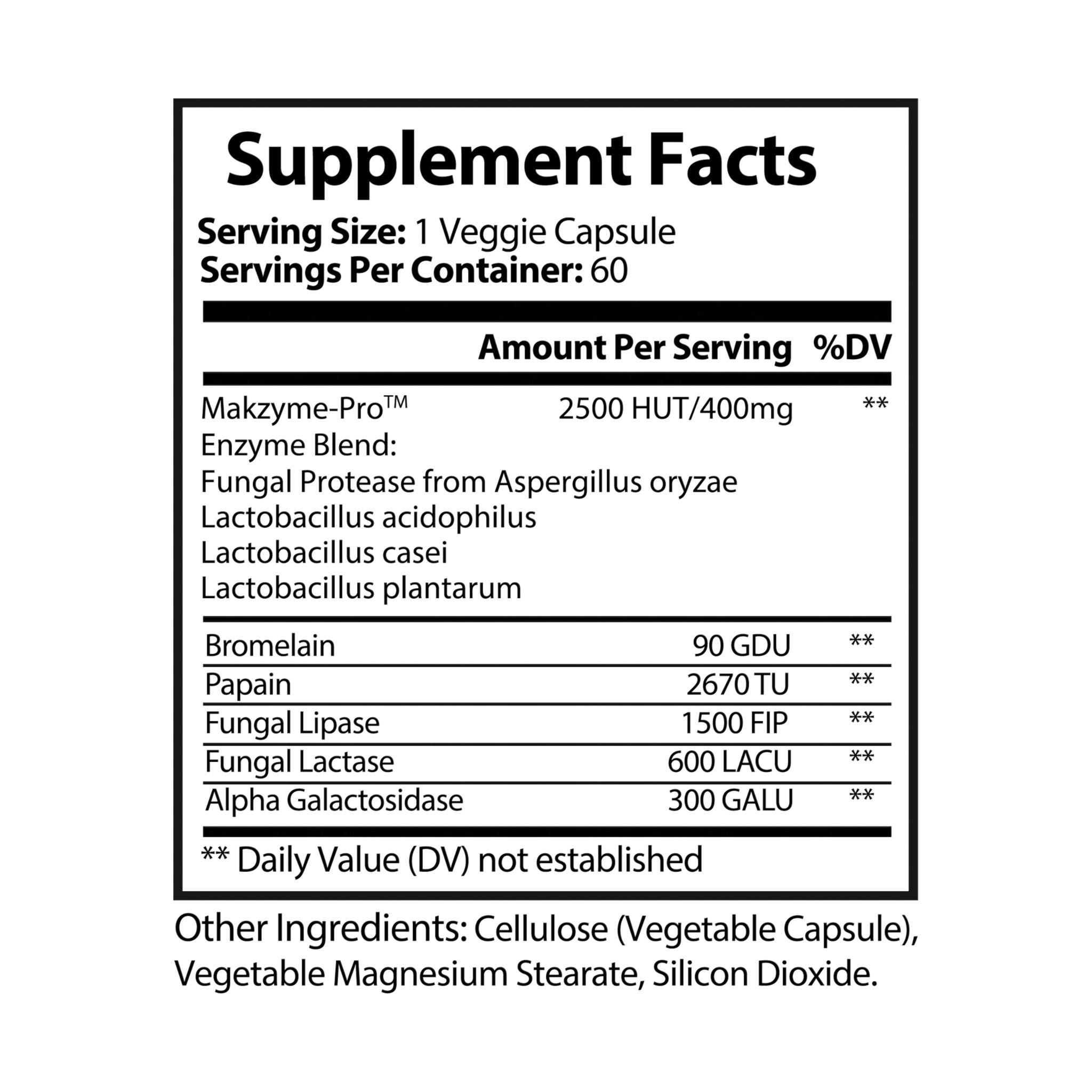 Nutrizy Digestive Enzyme Blend Supplement (60 Capsules) by Spee24, LLC