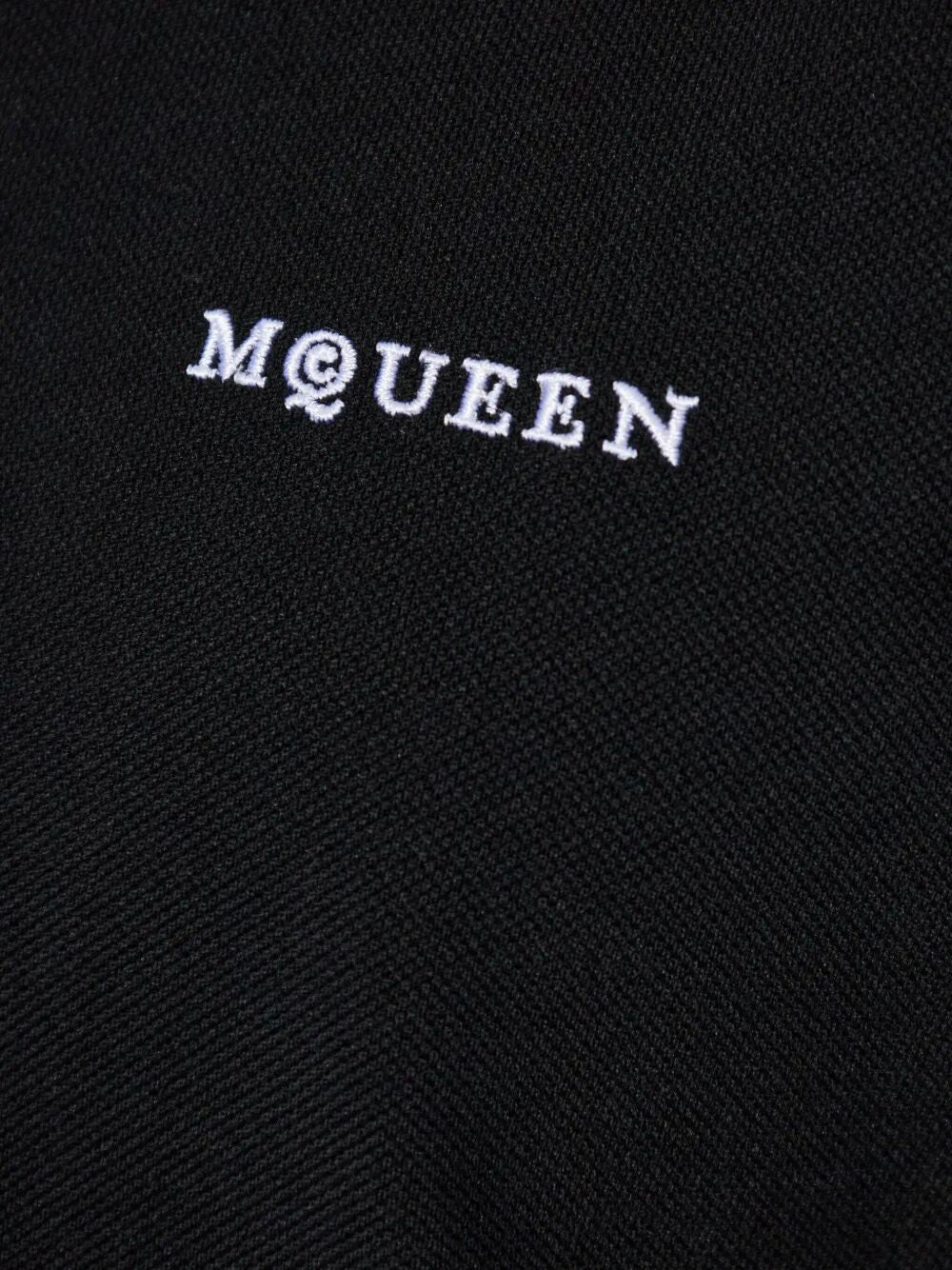 Alexander Mcqueen Men Embroidered Logo Cotton Piqué Polo Shirt by Luosophy