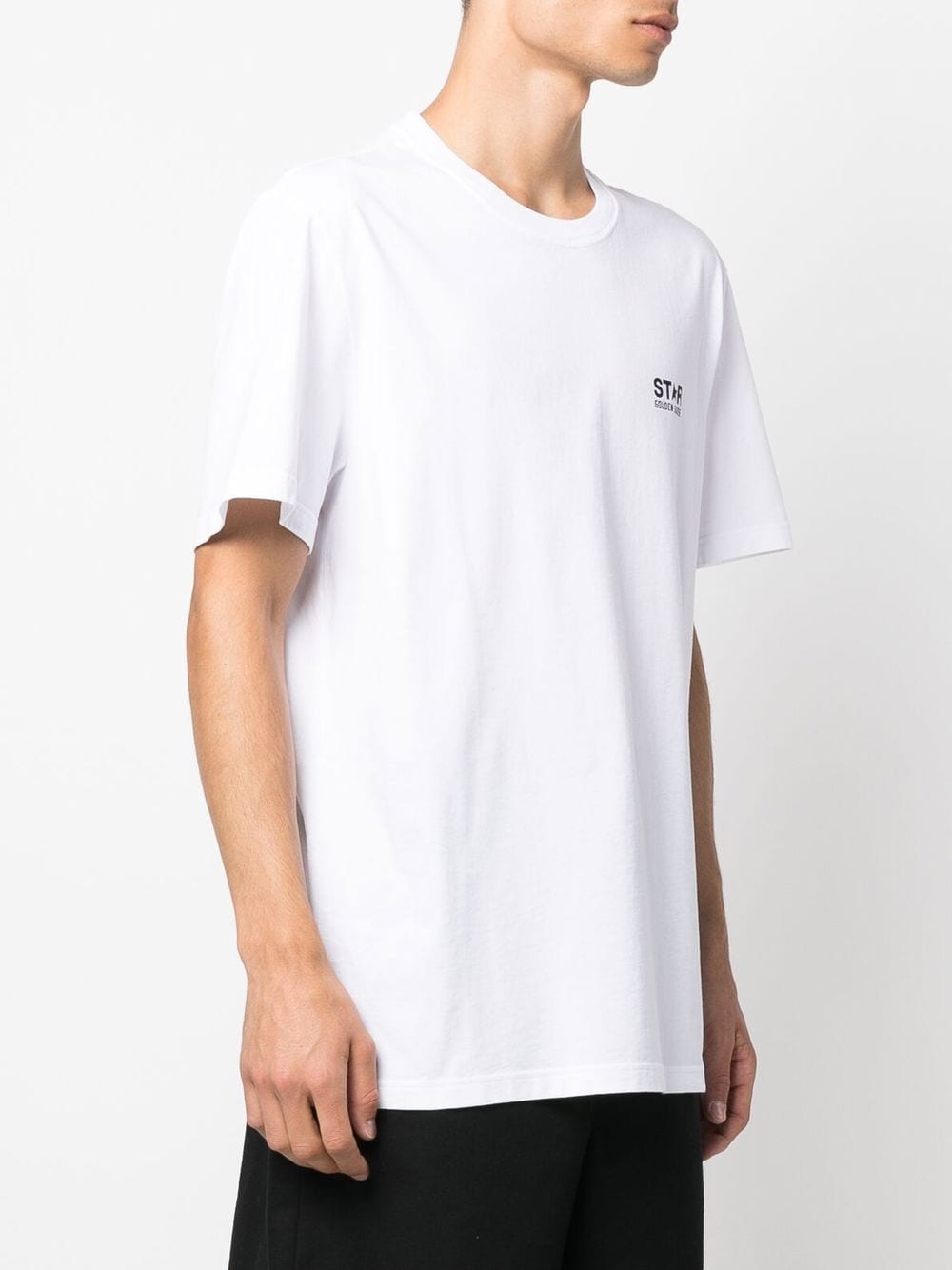 Golden Goose Men Star Collection T-Shirt With Contrasting Logo And Star DestGlow