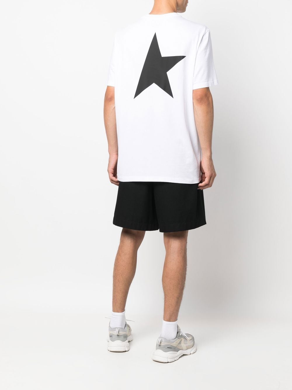 Golden Goose Men Star Collection T-Shirt With Contrasting Logo And Star