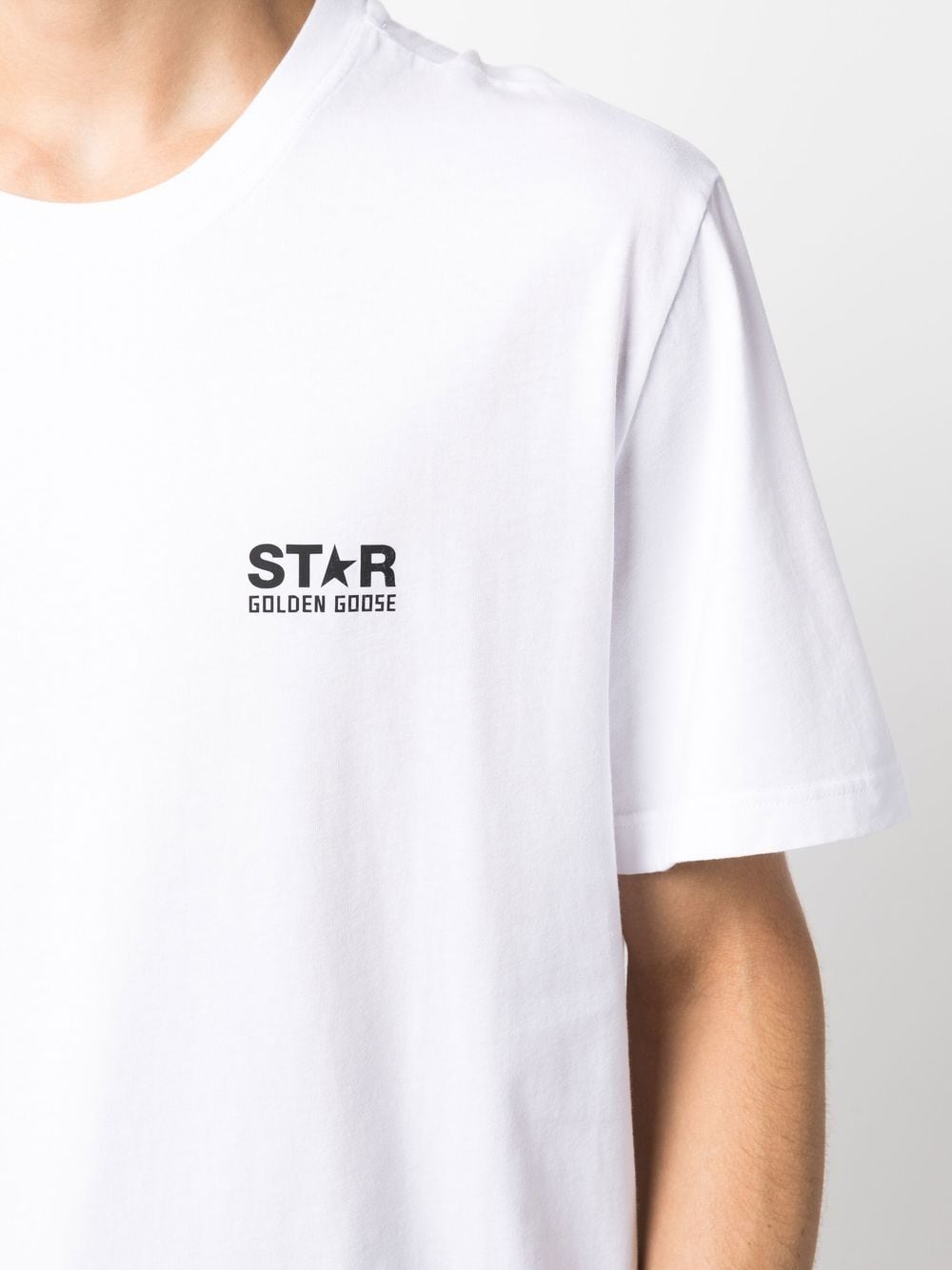 Golden Goose Men Star Collection T-Shirt With Contrasting Logo And Star DestGlow