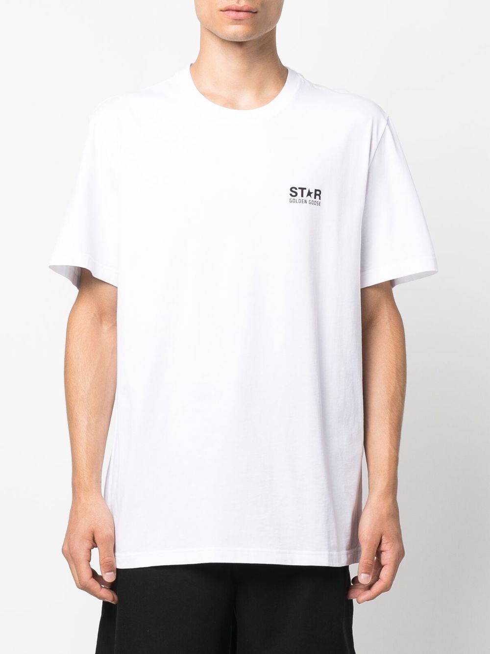 Golden Goose Men Star Collection T-Shirt With Contrasting Logo And Star