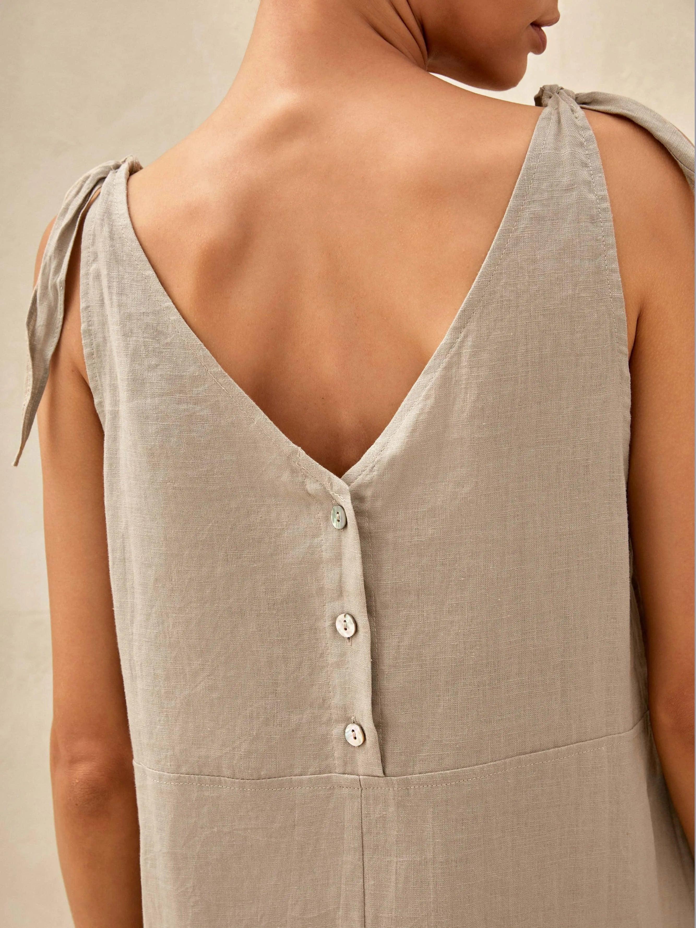 100% Linen Camisole Dress QEARL by LINTICO
