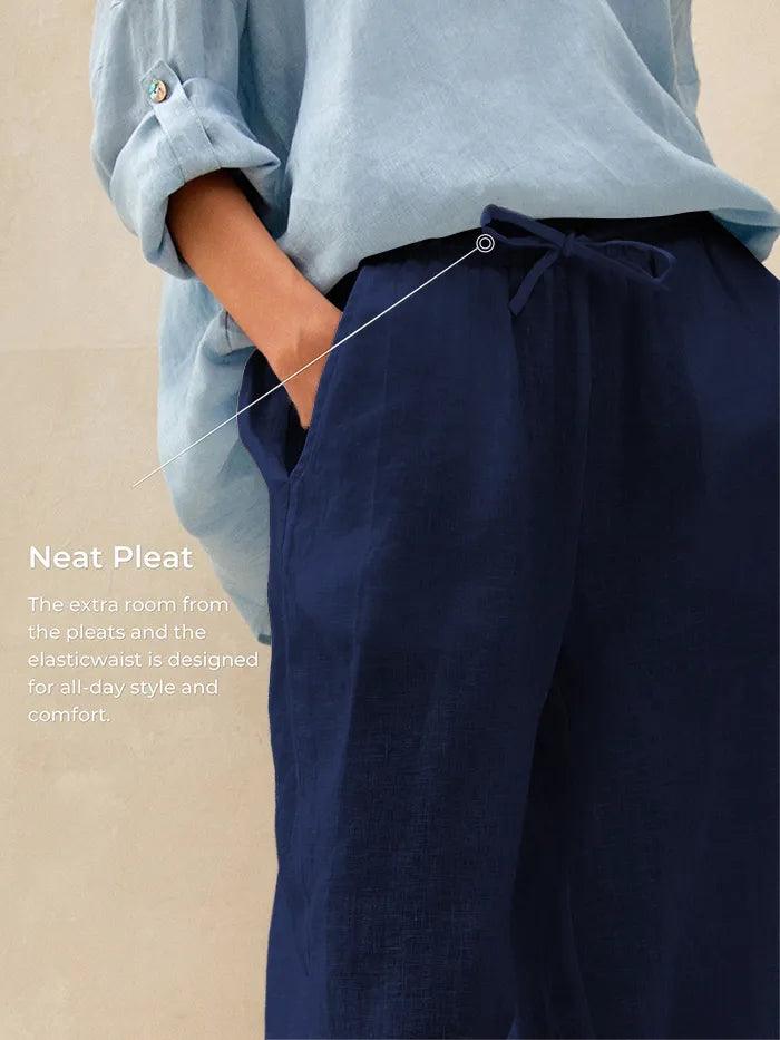 100% Linen Classic Pants LYON DestGlow