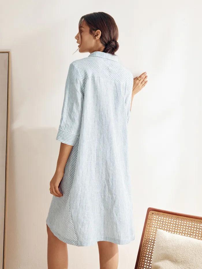 100% Linen Shirt Dress MADISON DestGlow