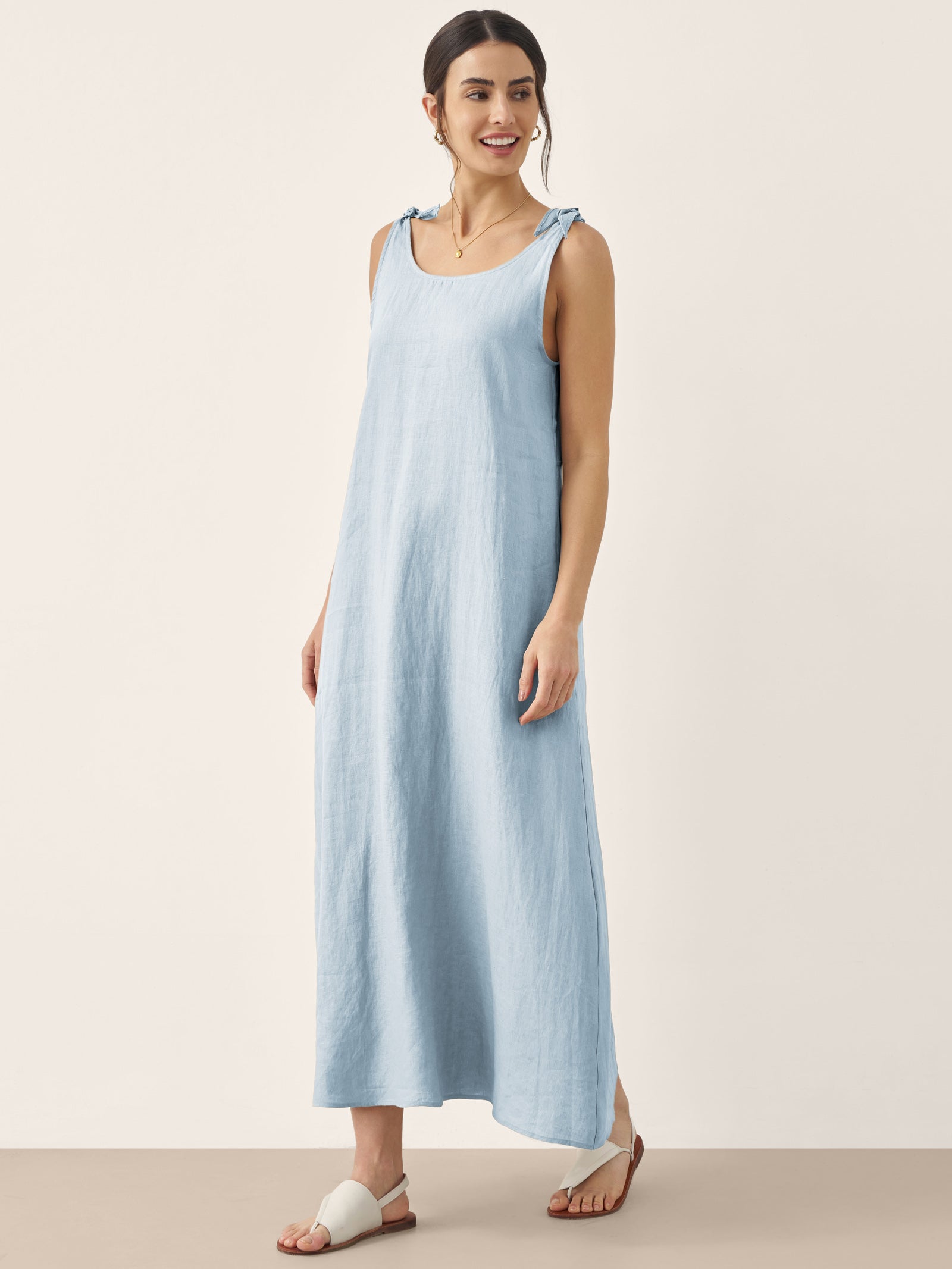 100% Linen Camisole Dress QEARL by LINTICO