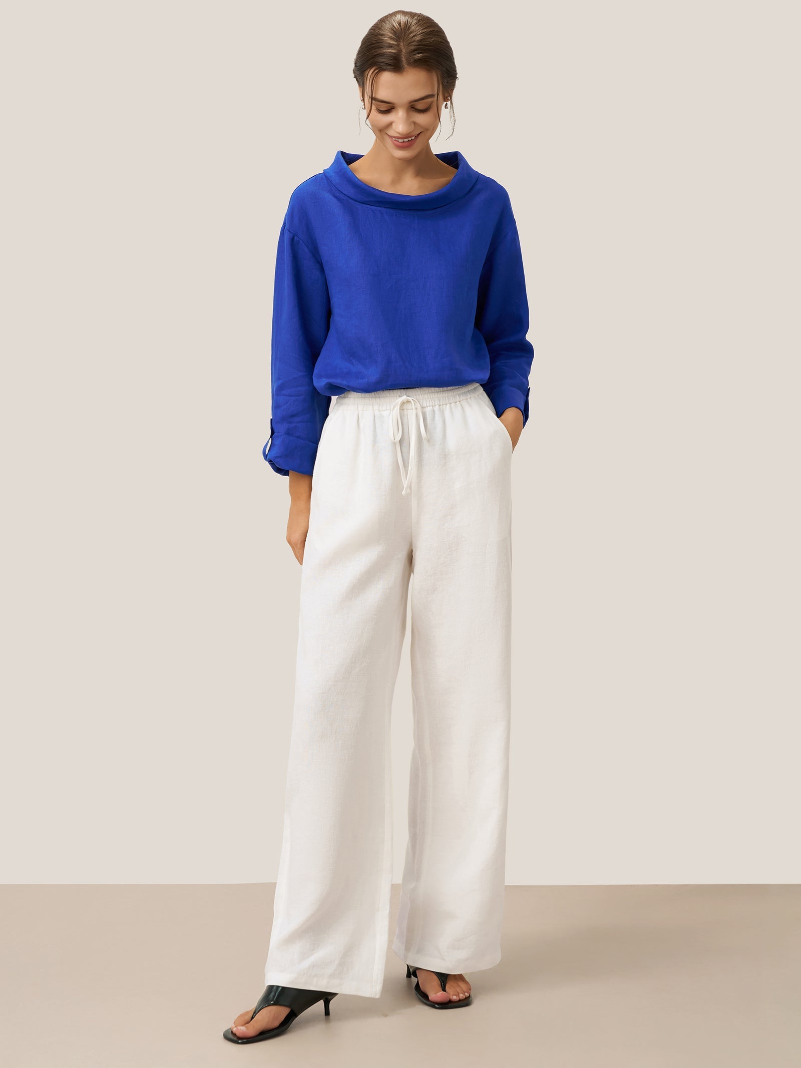 100% Linen Classic Pants LYON DestGlow
