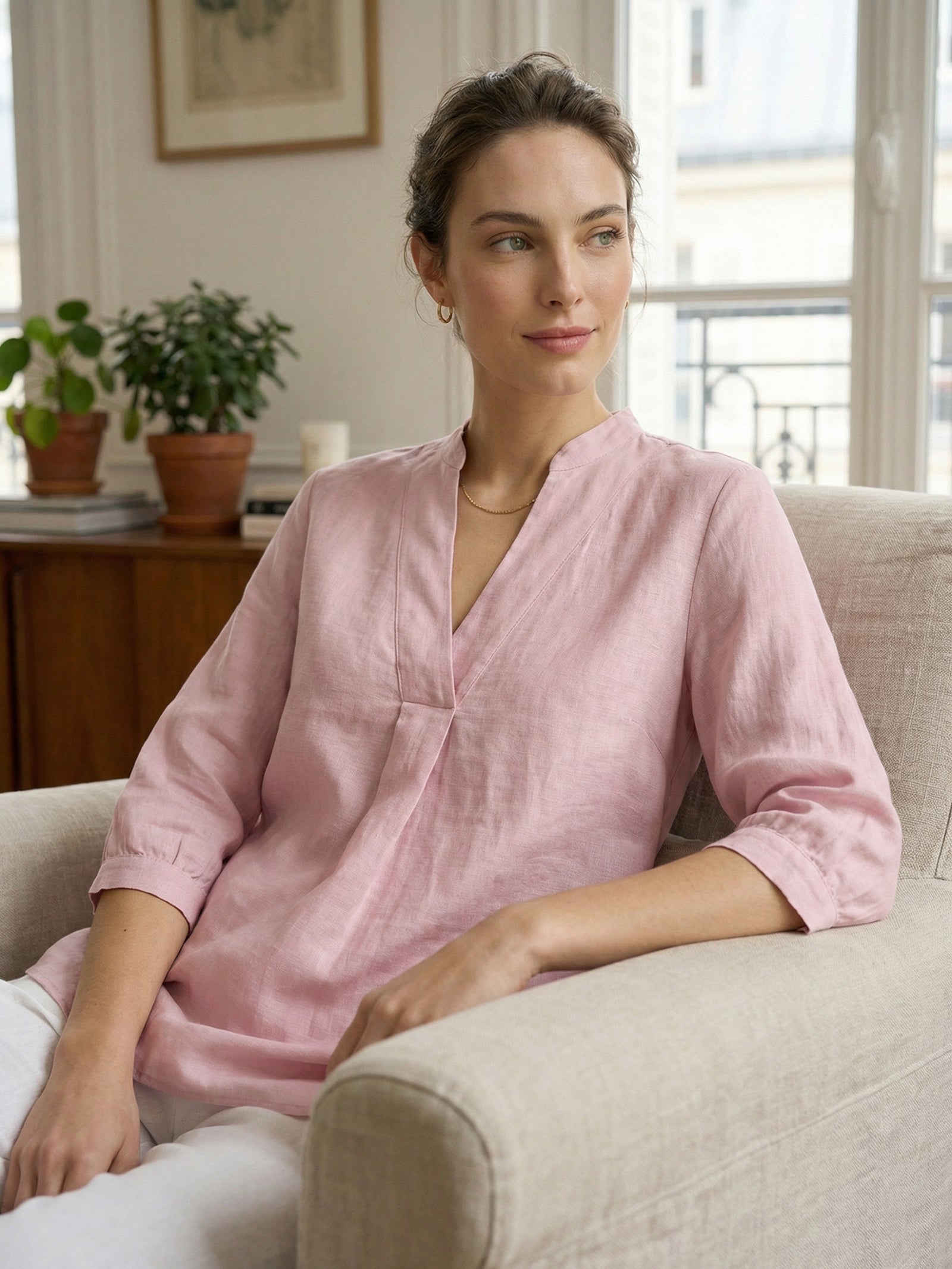 100% Linen Dress Shirt JOANNA DestGlow