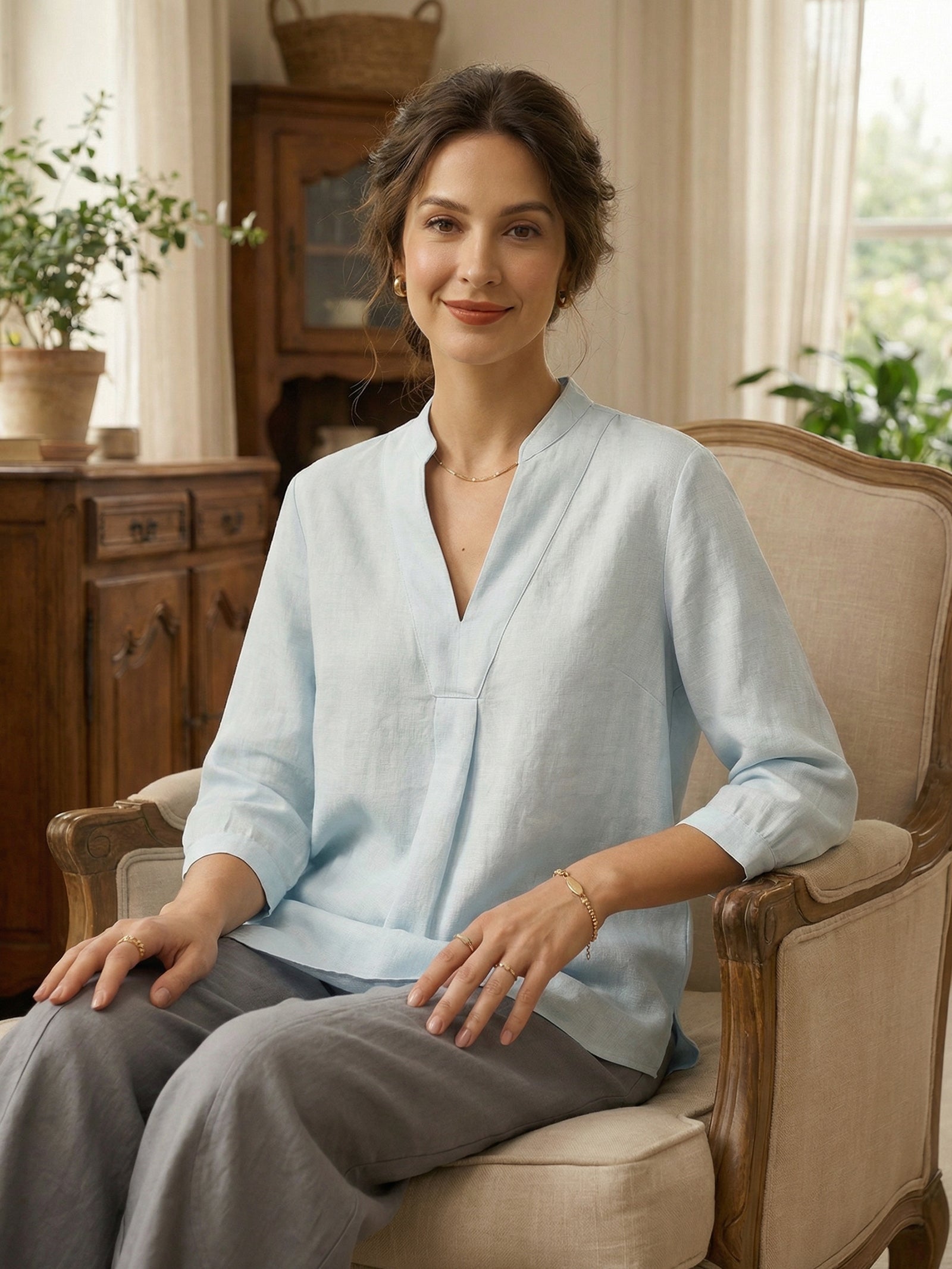 100% Linen Dress Shirt JOANNA DestGlow