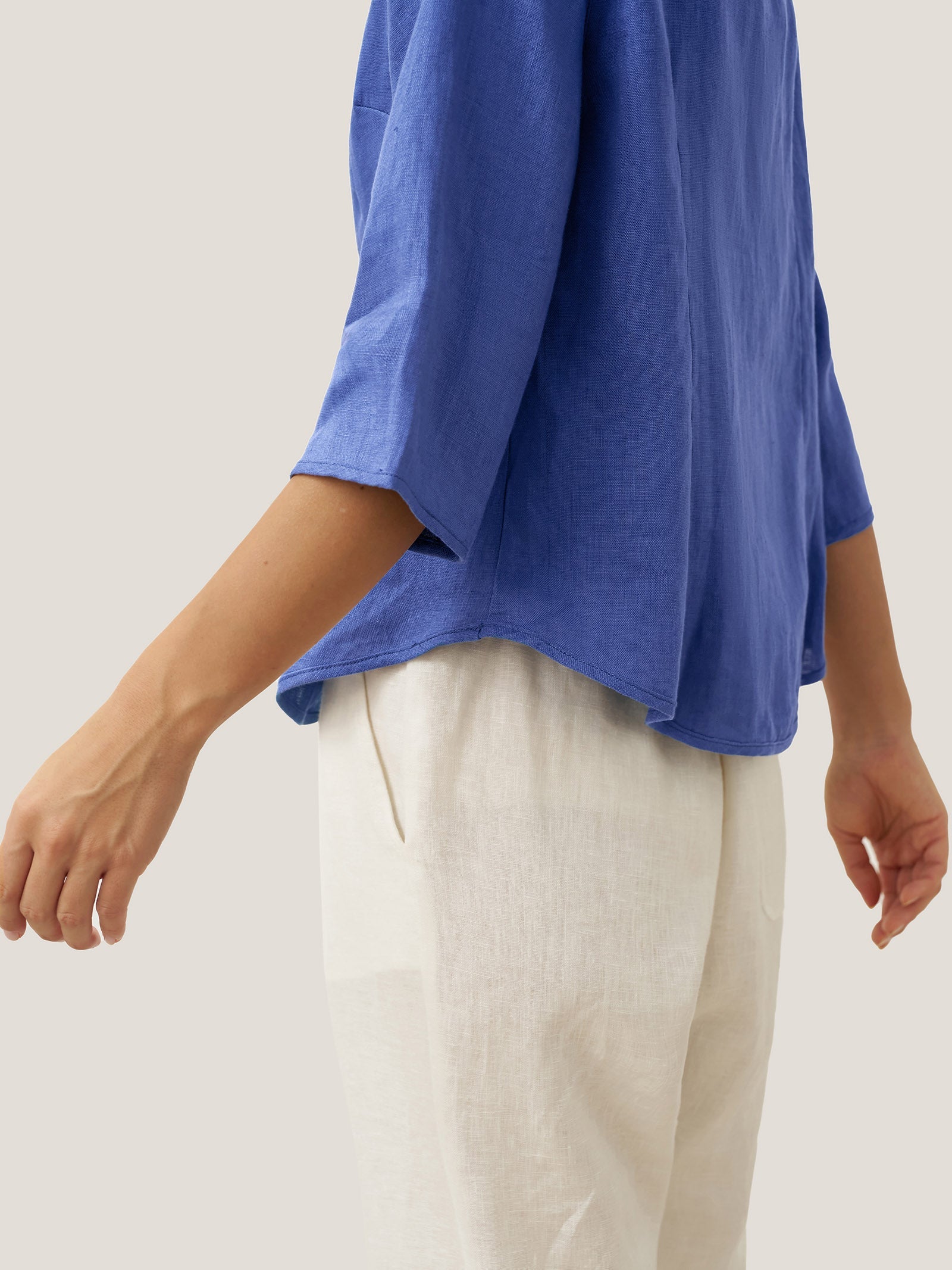 100% Linen Hand Button Fitted Jacket AMELIA DestGlow