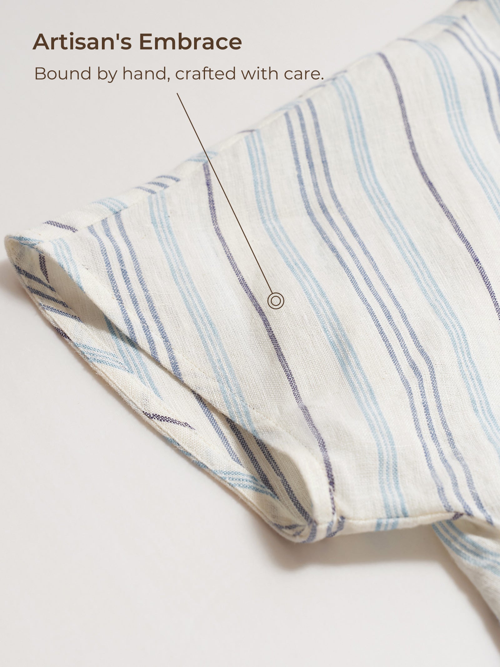 100% Linen Pleated Striped Pullover Top VIA by LINTICO