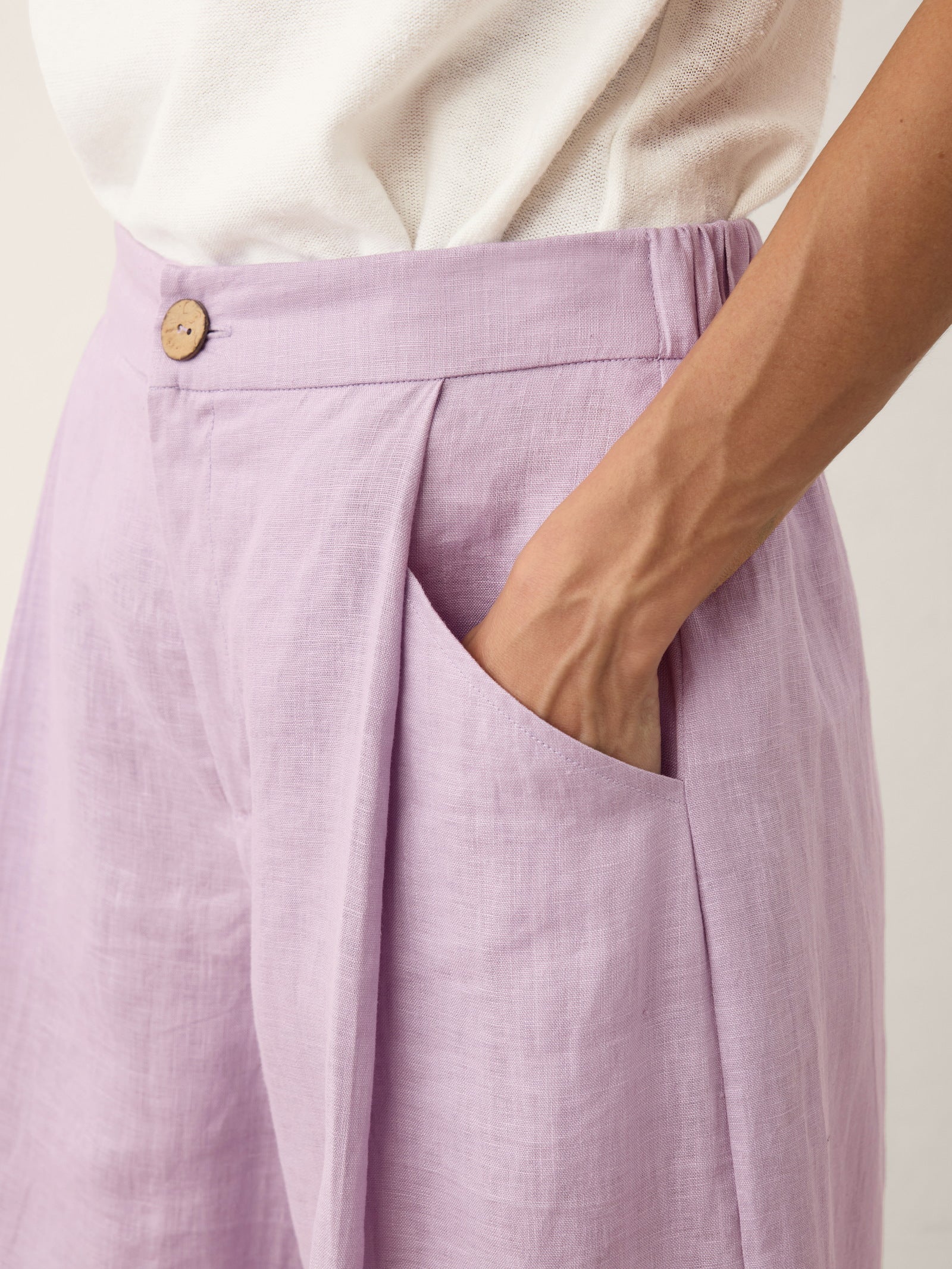 100% Linen A-Line Bermuda Shorts RAVENNA DestGlow