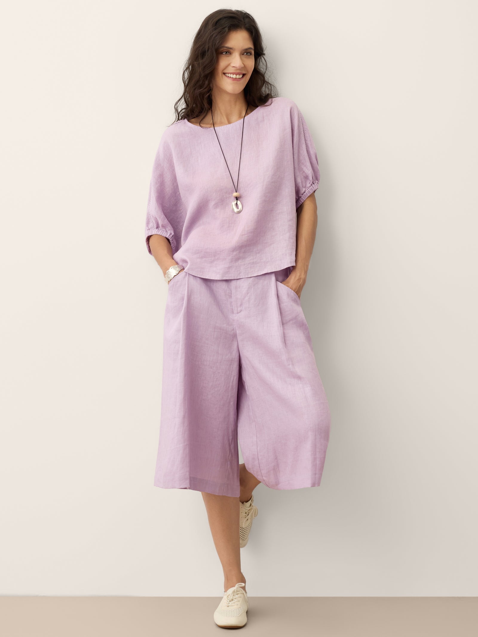 100% Linen A-Line Bermuda Shorts RAVENNA DestGlow