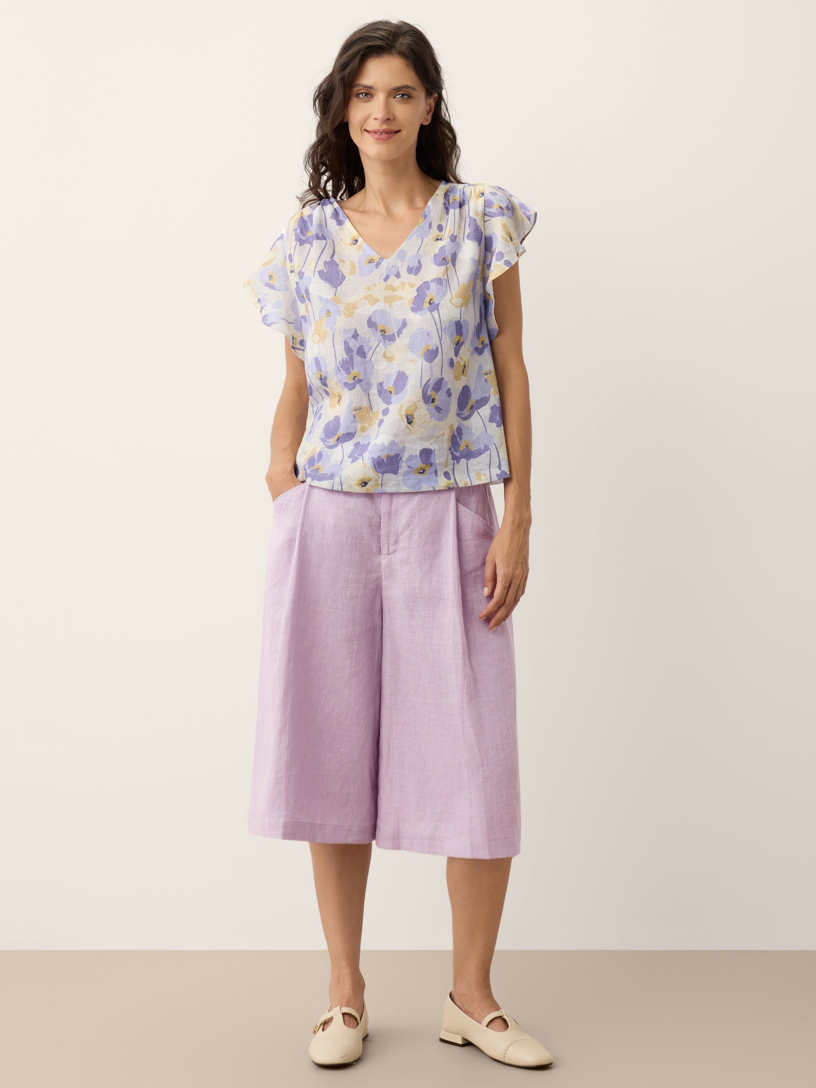 100% Linen A-Line Bermuda Shorts RAVENNA DestGlow