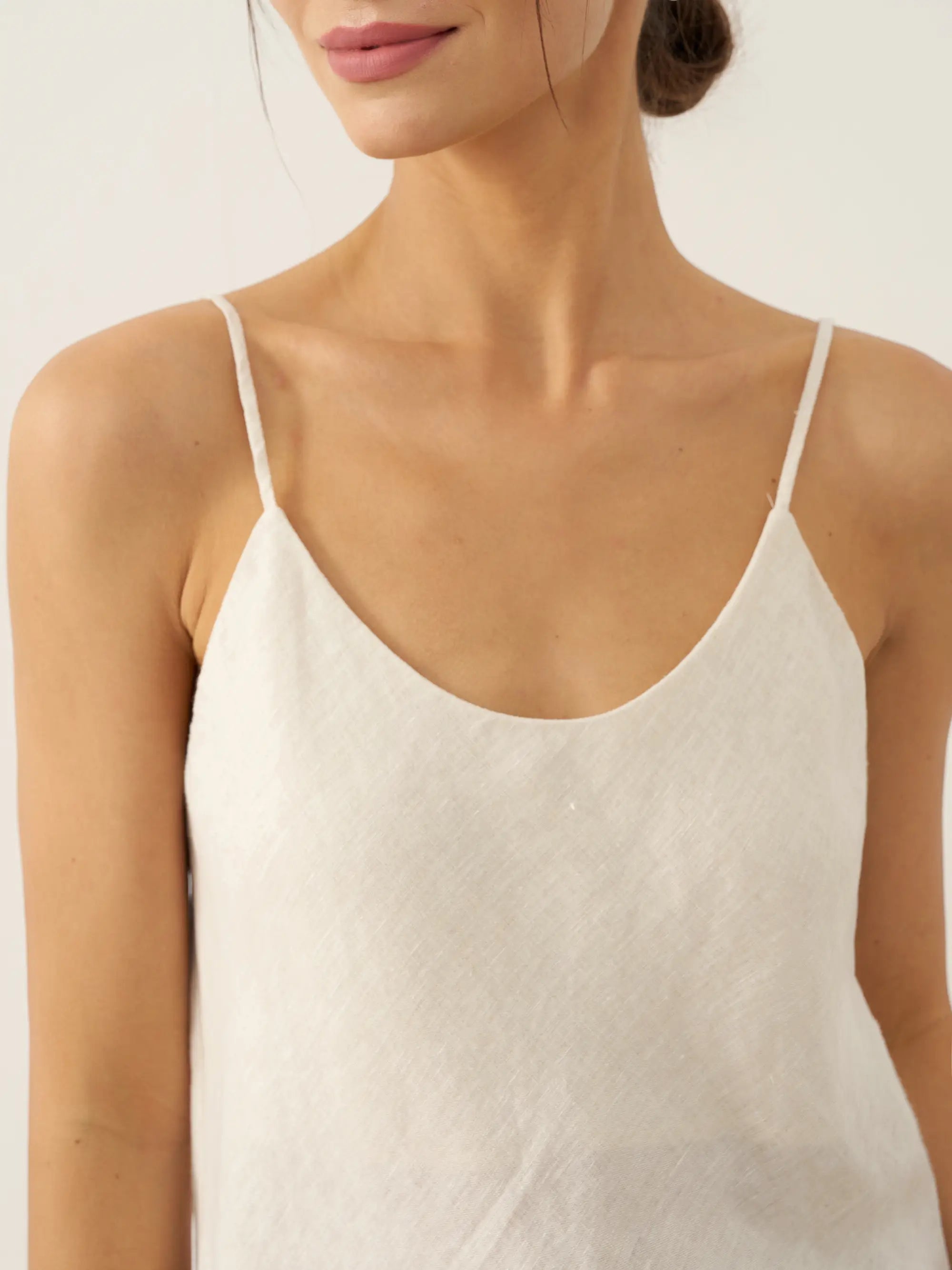 100% Linen Beaded Hem Camisole Bree by LINTICO