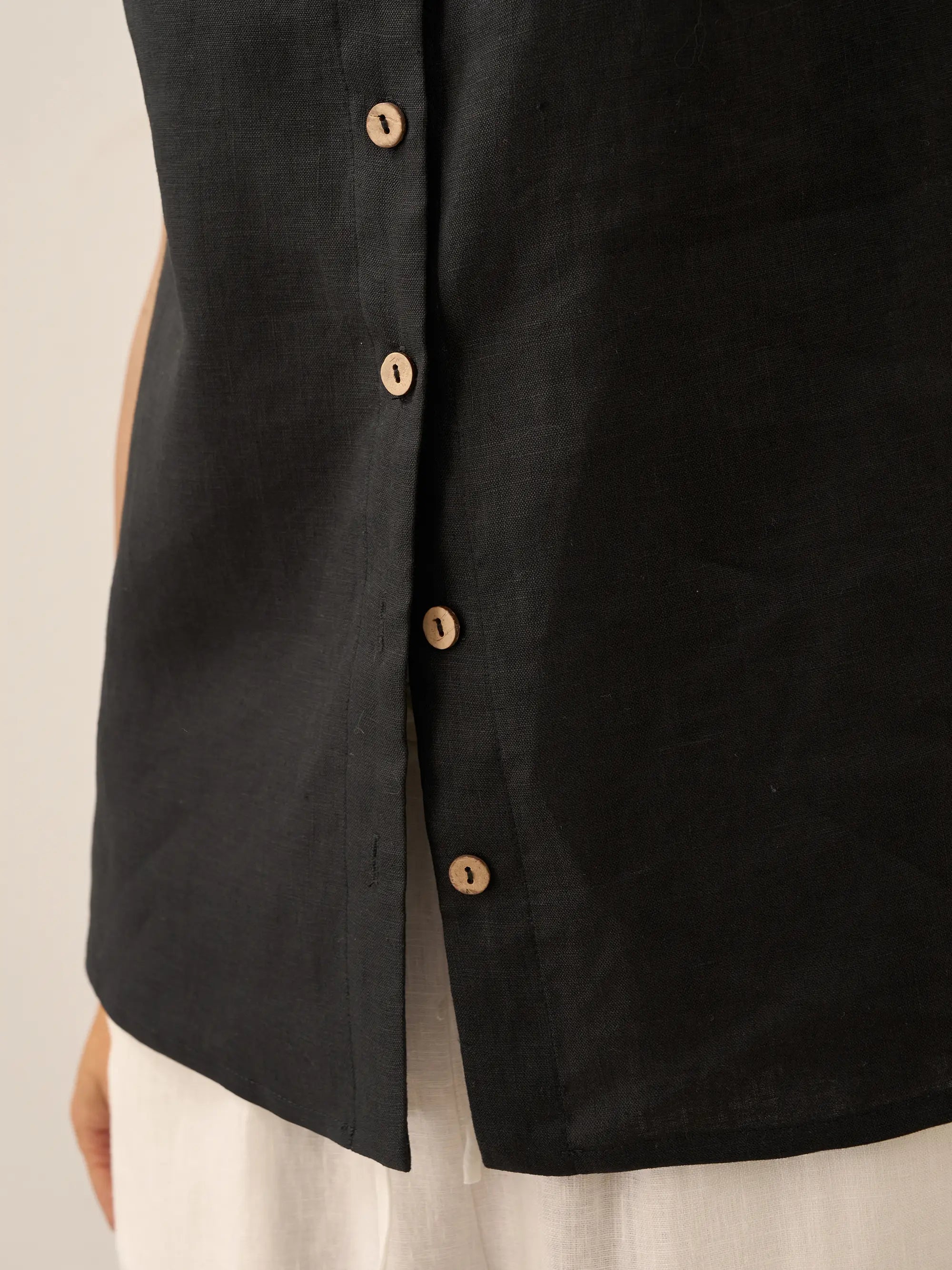 100% Linen Buttons Down Tank Top ERIN DestGlow