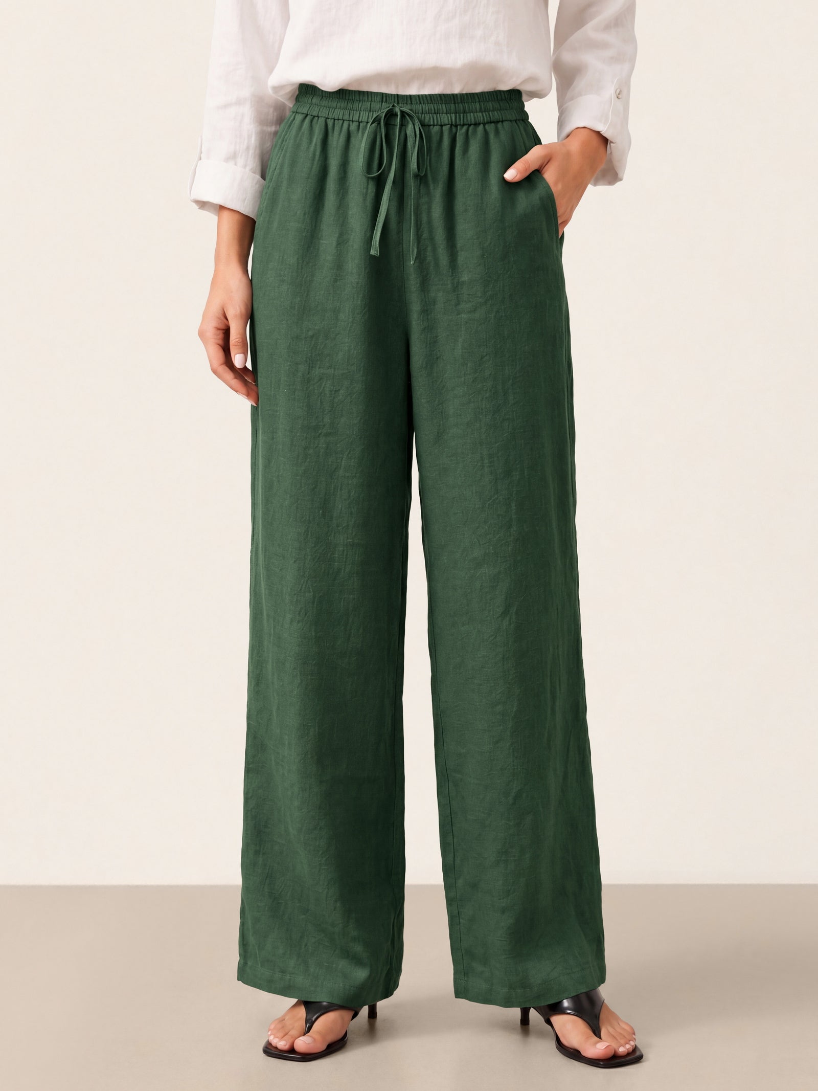 100% Linen Classic Pants LYON DestGlow