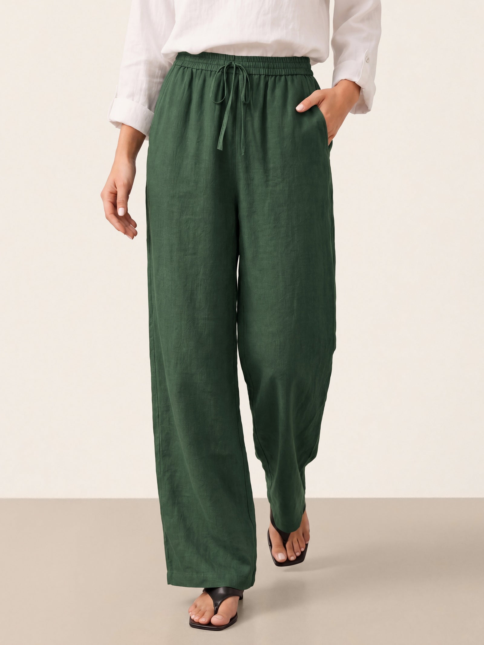100% Linen Classic Pants LYON DestGlow