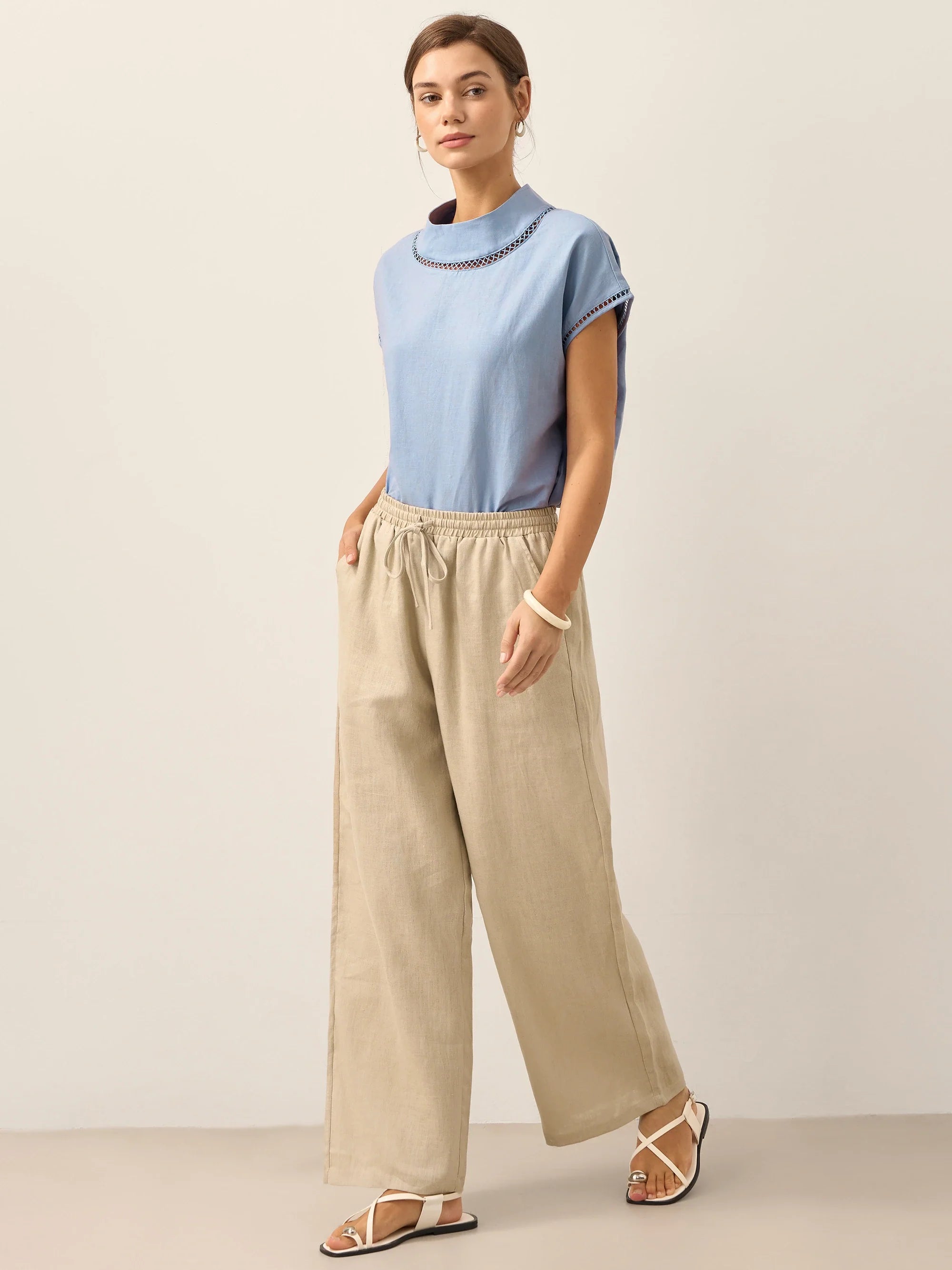 100% Linen Classic Pants LYON DestGlow