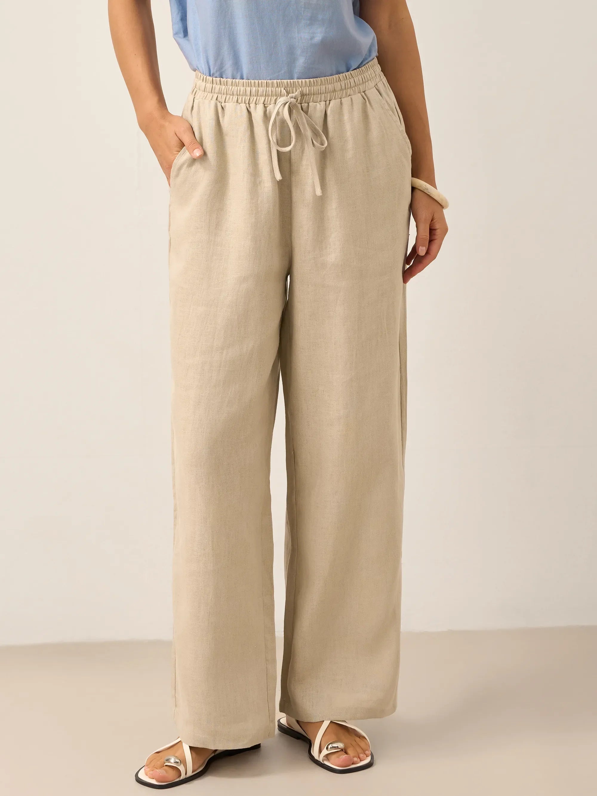 100% Linen Classic Pants LYON DestGlow