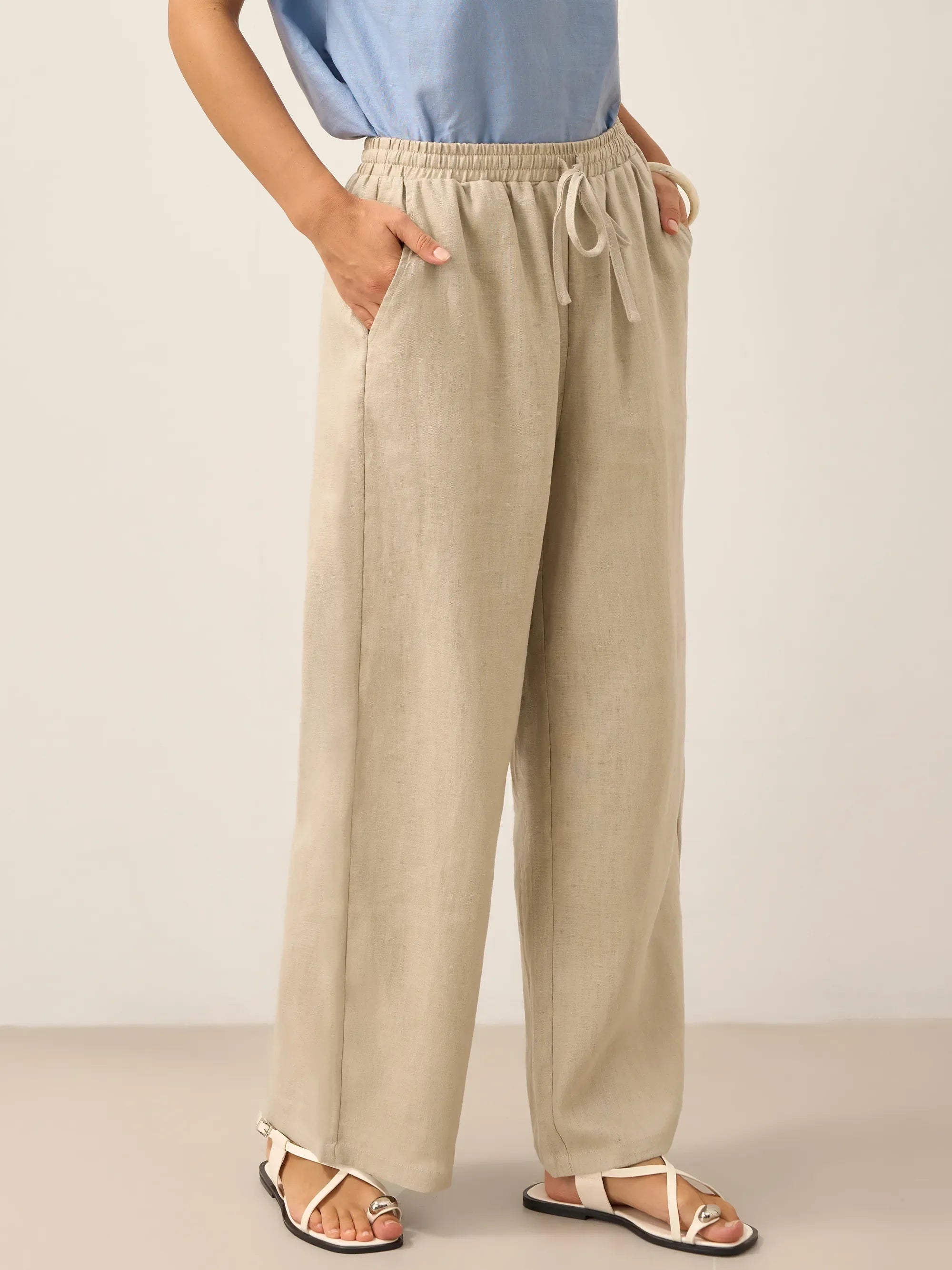100% Linen Classic Pants LYON DestGlow