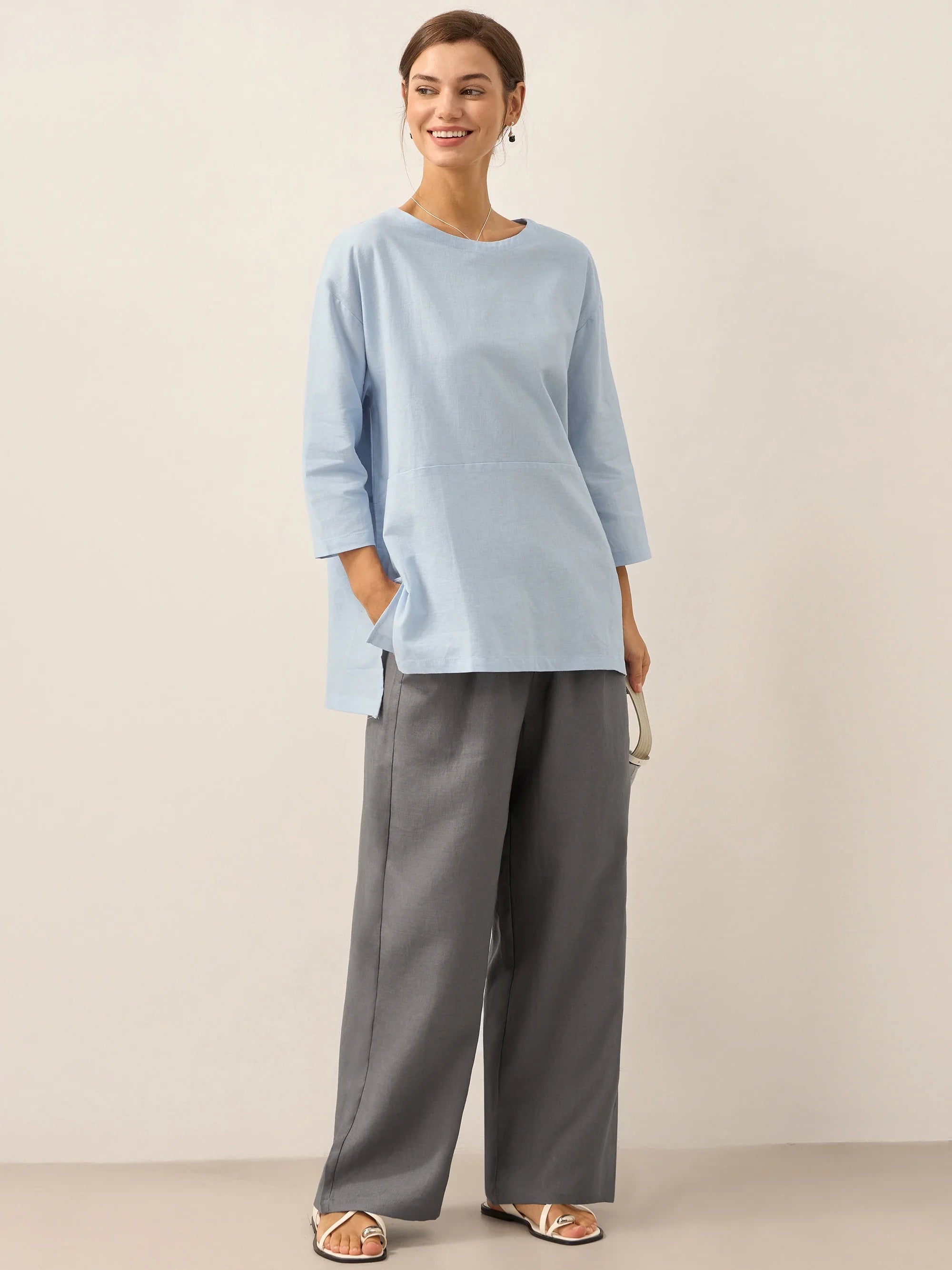 100% Linen Classic Pants LYON DestGlow