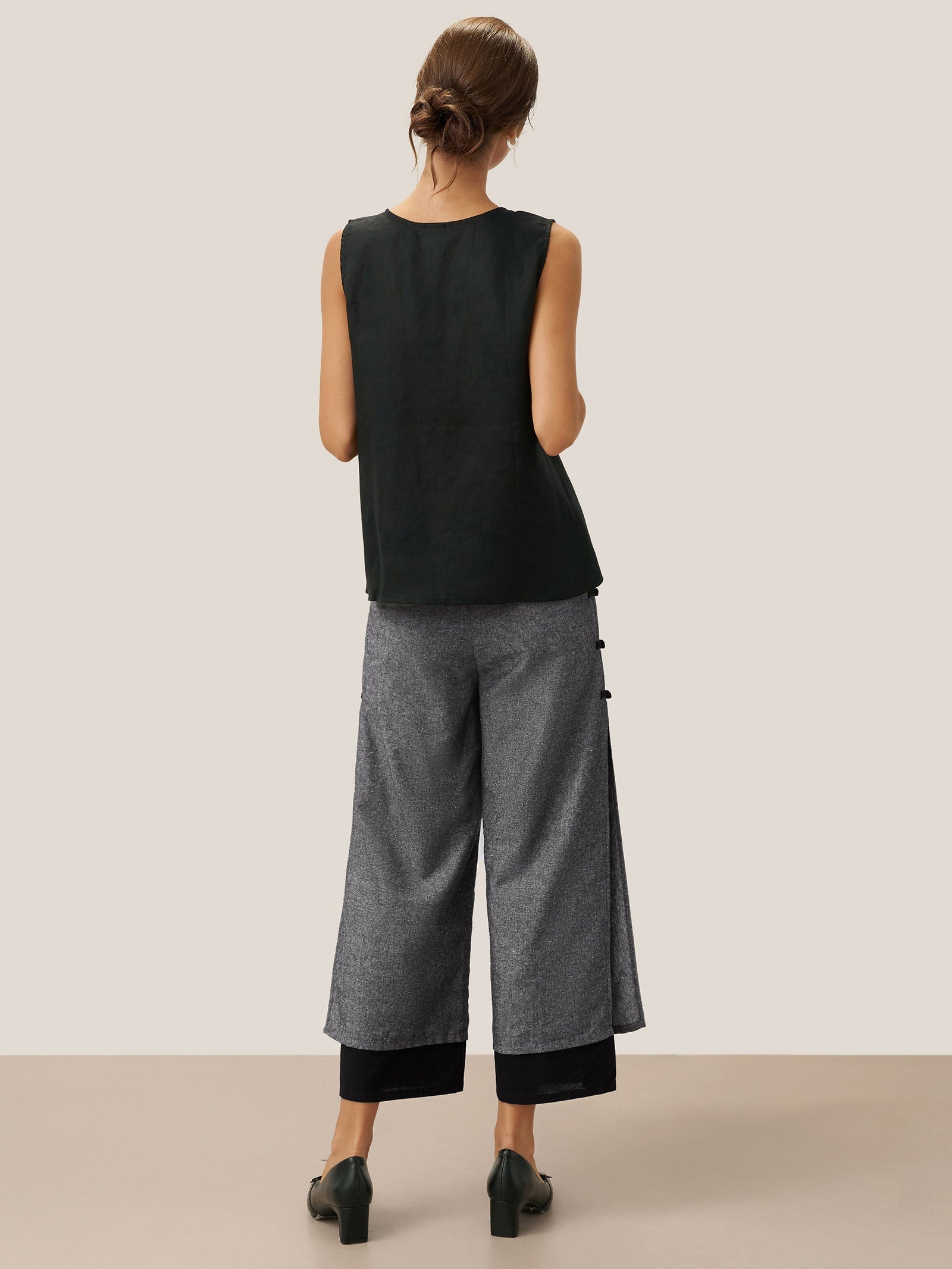 Linen Double Layer Handmade Capri Pants STELLA DestGlow