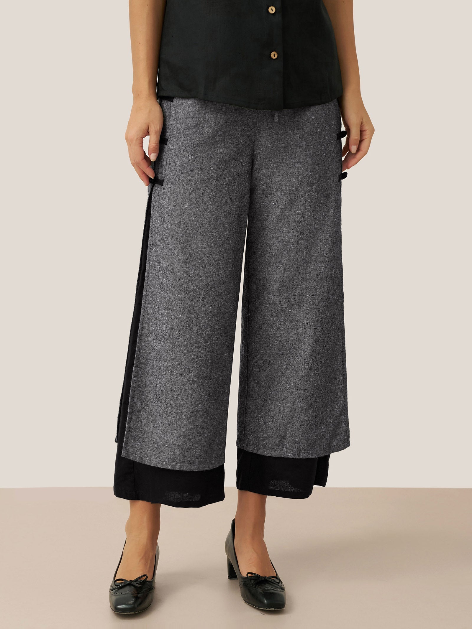 Linen Double Layer Handmade Capri Pants STELLA DestGlow