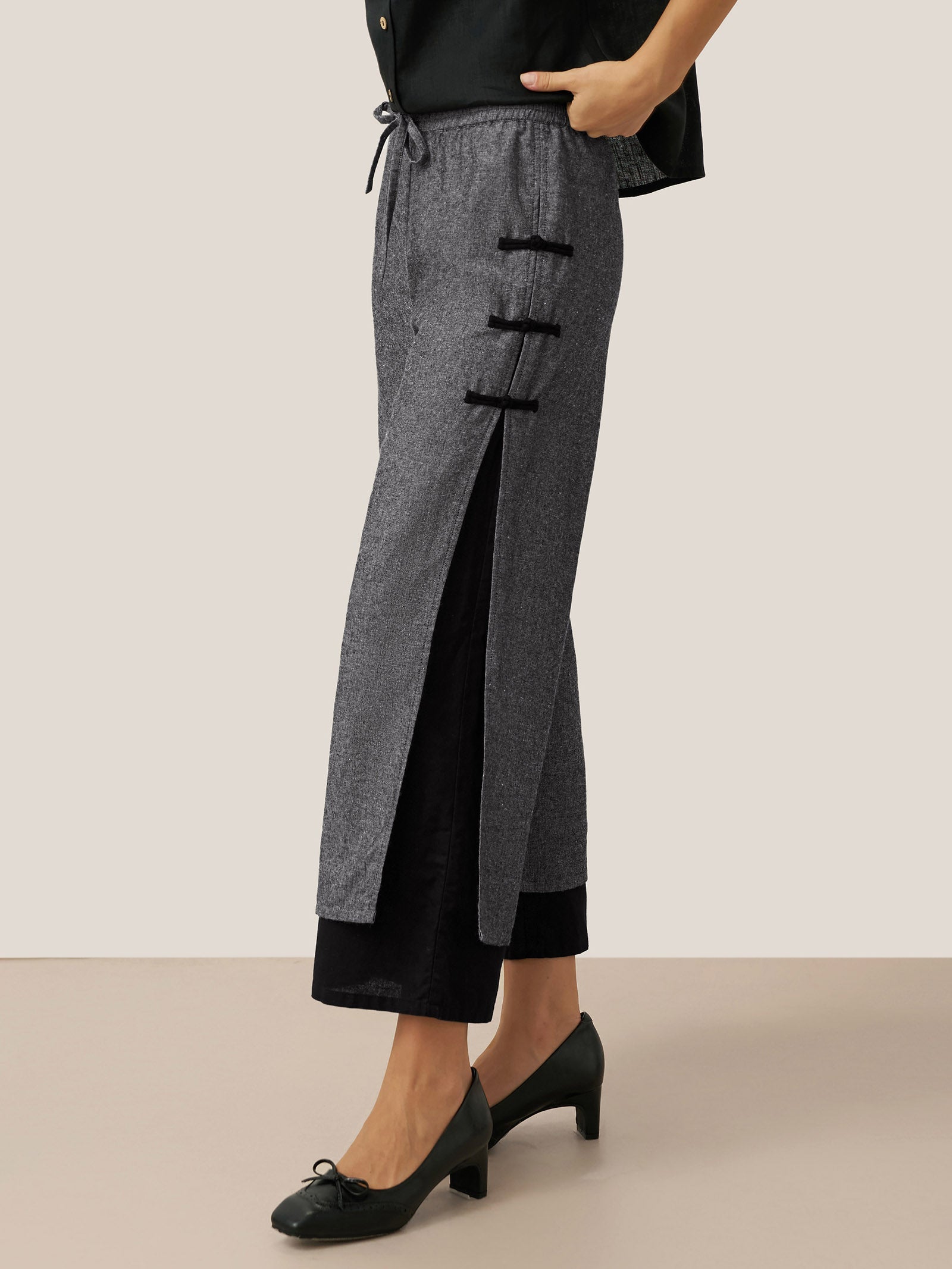 Linen Double Layer Handmade Capri Pants STELLA DestGlow